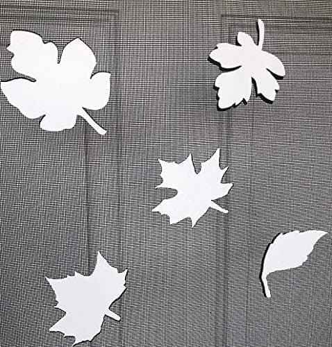 DCentral Falling Leaves Flexible Screen Magnets, Double-Sided .Safety White-Easier to See Day & Night. Helps to Stop Walking into Screens, Size Varies by Leaf Avg 4" x 4". Not for Retractable Screens
