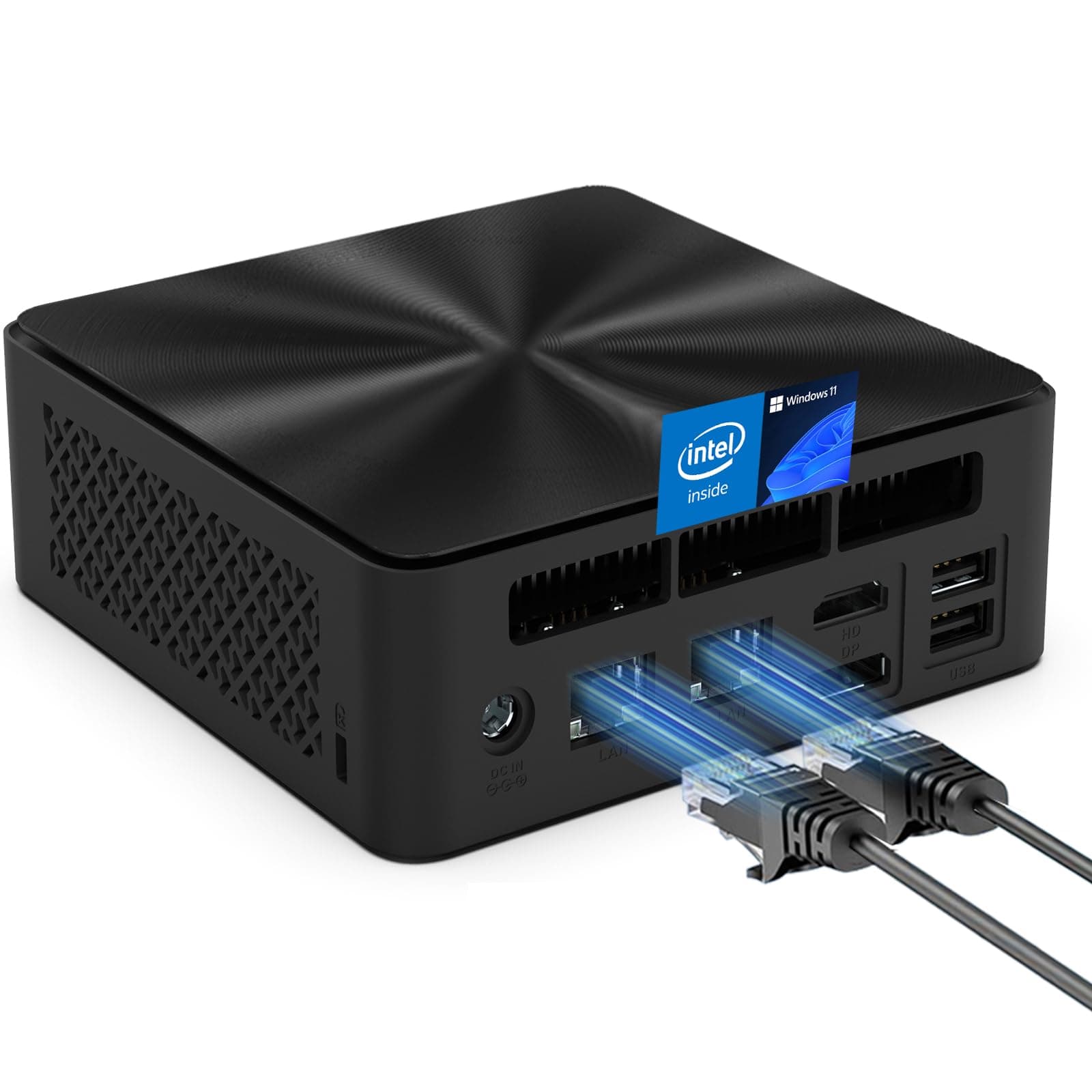 Ultra-Compact Mini PC for Home Office & Gaming | 13th Gen N150 (Beats 3300U/3200U, up to 3.6GHz) | 16GB RAM + 512GB SSD | Triple 4K & Dual LAN | Win 11 | WiFi 6/BT 5.2/USB-C | Whisper-Quiet Design