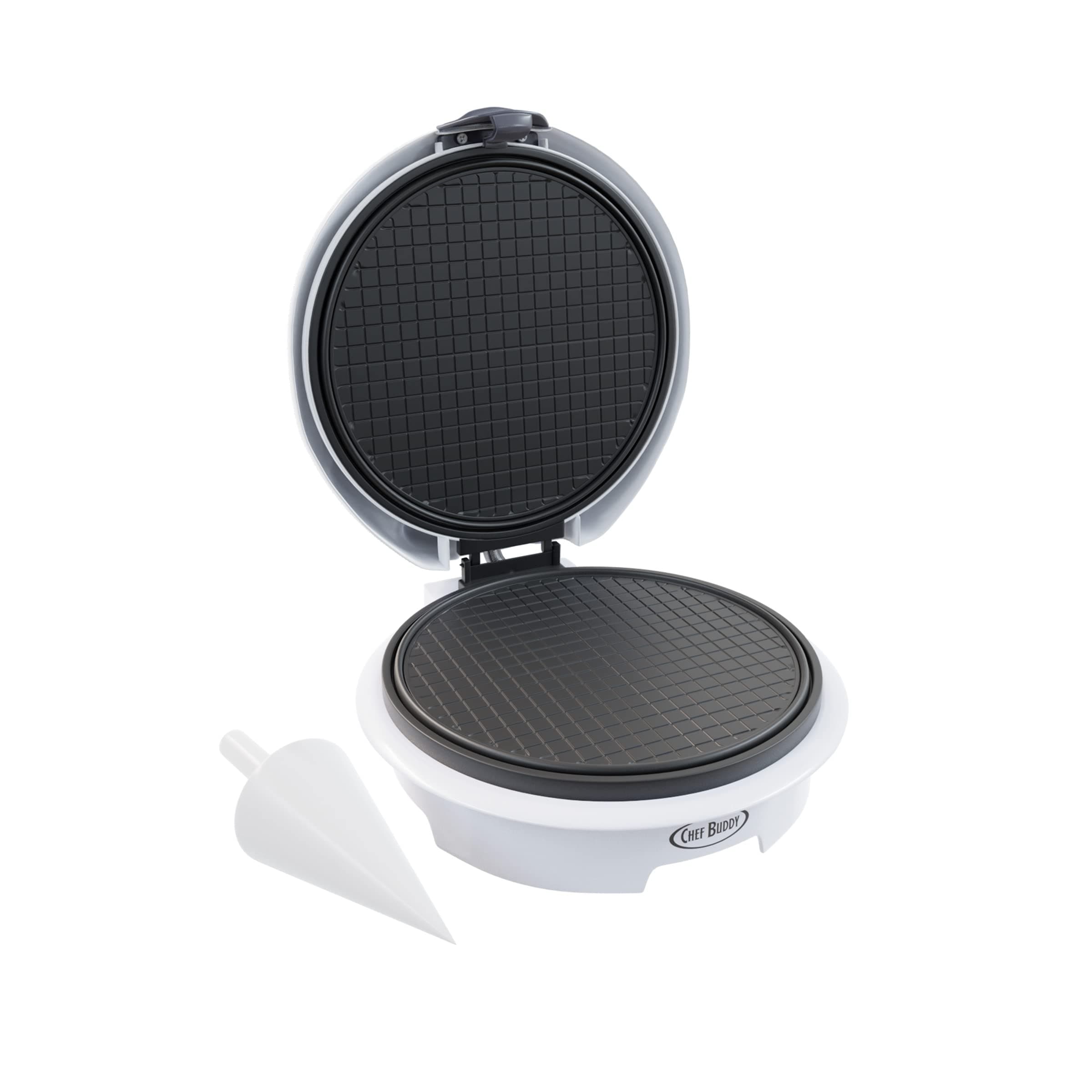 Waffle Cone Maker - Electric Nonstick Waffle Iron with Shaper Cone Included - Small Kitchen Appliances (White)