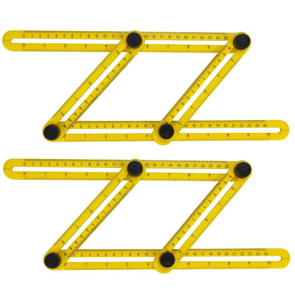 Angle Template Tool, SKYROKU Multi Angle Template Ruler Tool Measures All Angles for Builders Craftsmen Handymen, 2 Pack
