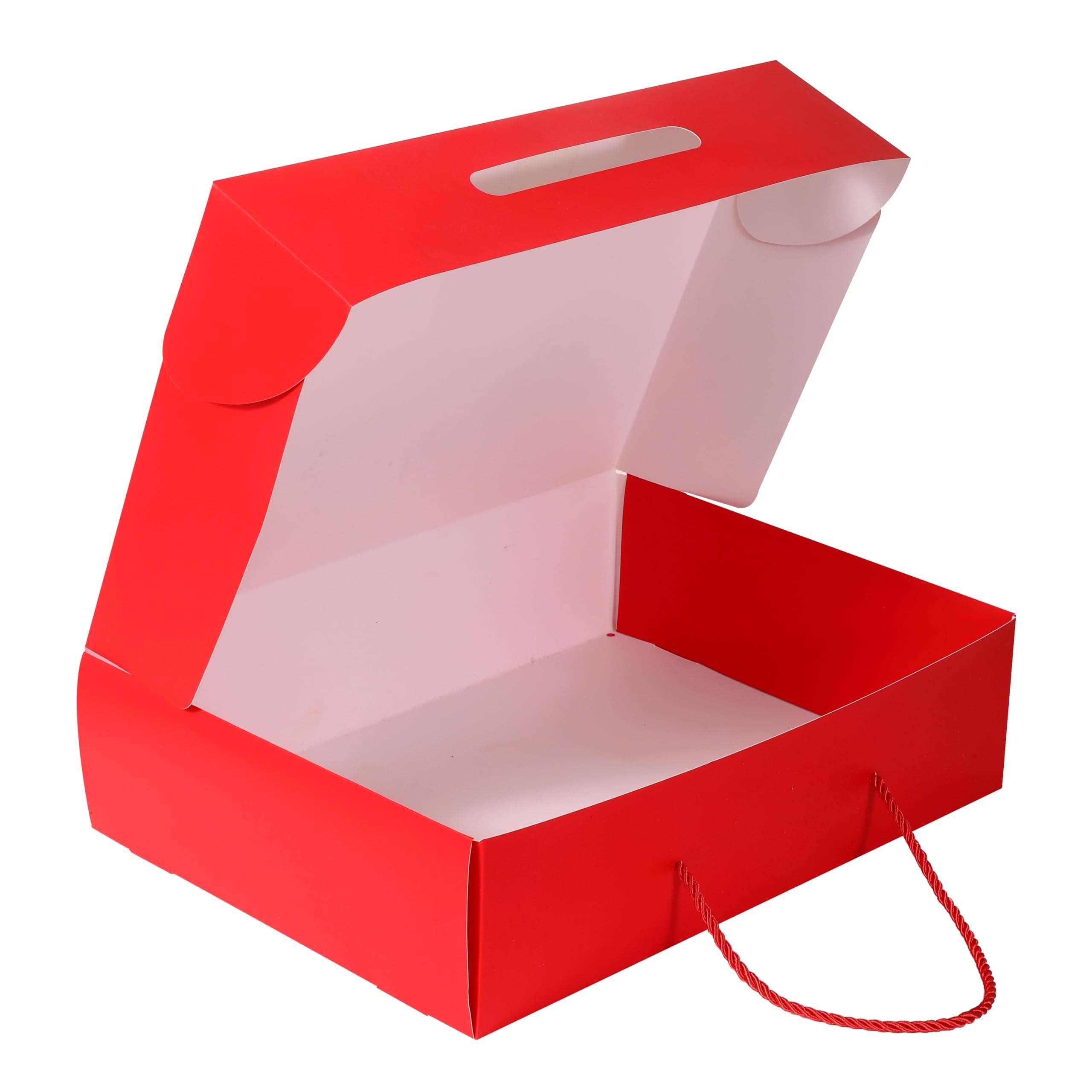 Red Dot Gift 10-Pack Box with Handle Flat DIY Box H10*27 * 38cm Rectangle Boxes For s