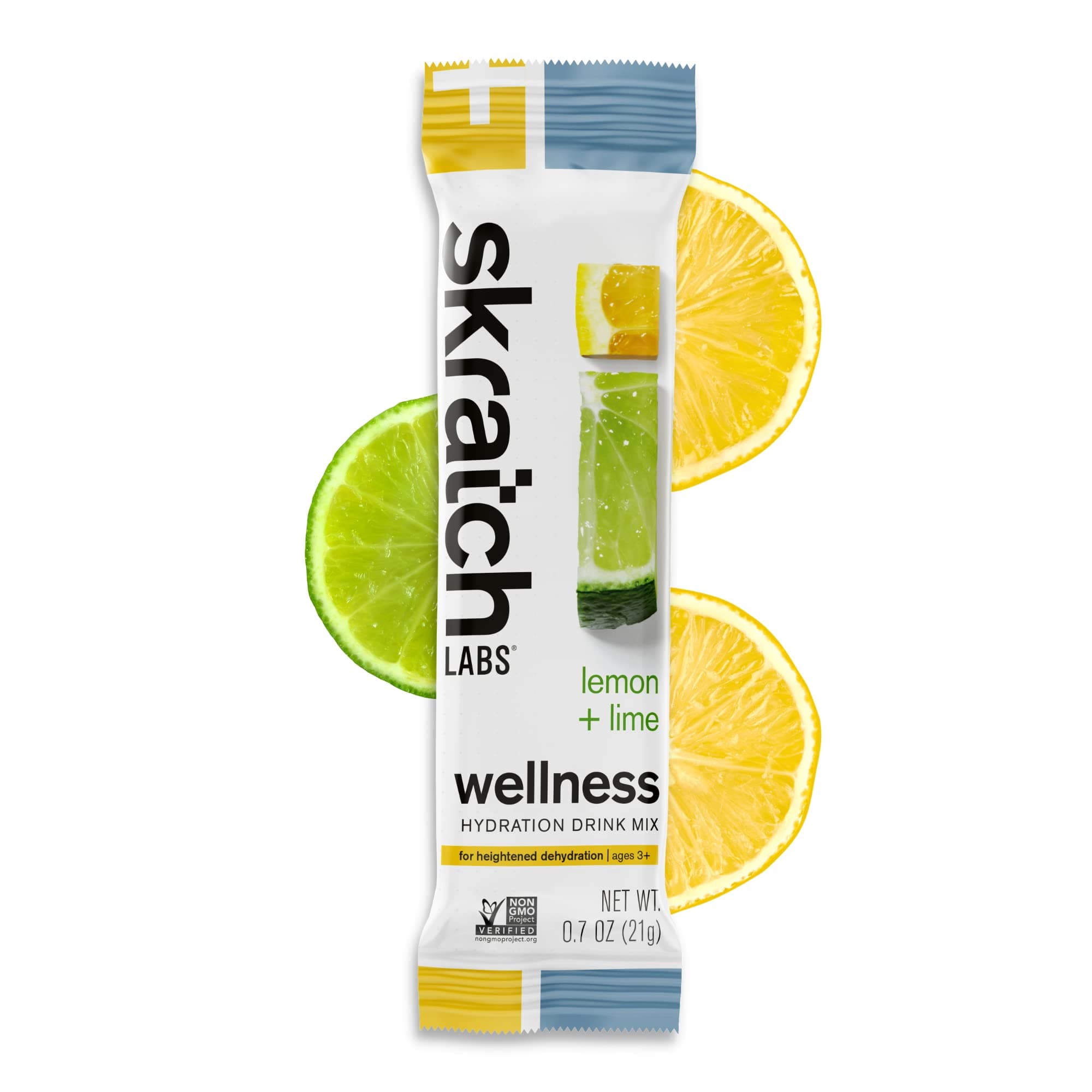 SKRATCH LABS Wellness Hydration Drink Mix, Lemon and Lime (8 Pack Single Serving), Oral Rehydration Solution, ORS, Vegan, Non-GMO, Gluten Free, Dairy Free, Kosher