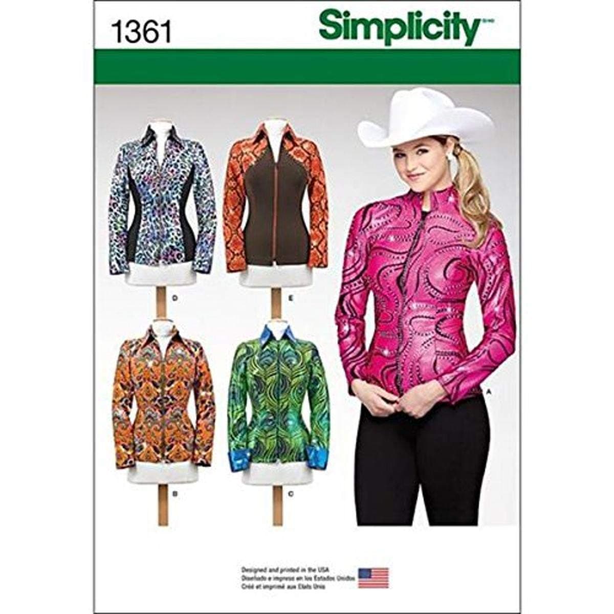 Simplicity Creative Patterns 1361 Misses' Knit Equestrian Performance Shirt, H5 (6-8-10-12-14)