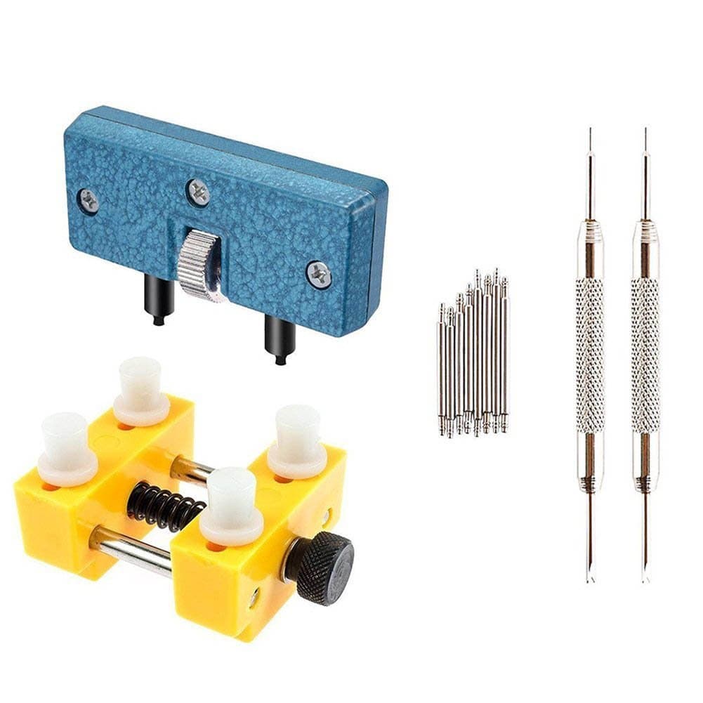 Watch Back Case Opener Remover Kit - STAGO 12PCS Adjustable Watch Back Case Removal Remover Repair Holder Tool Kit with 8 Extra Watch Pins,2 Watch Sping Bar Tool