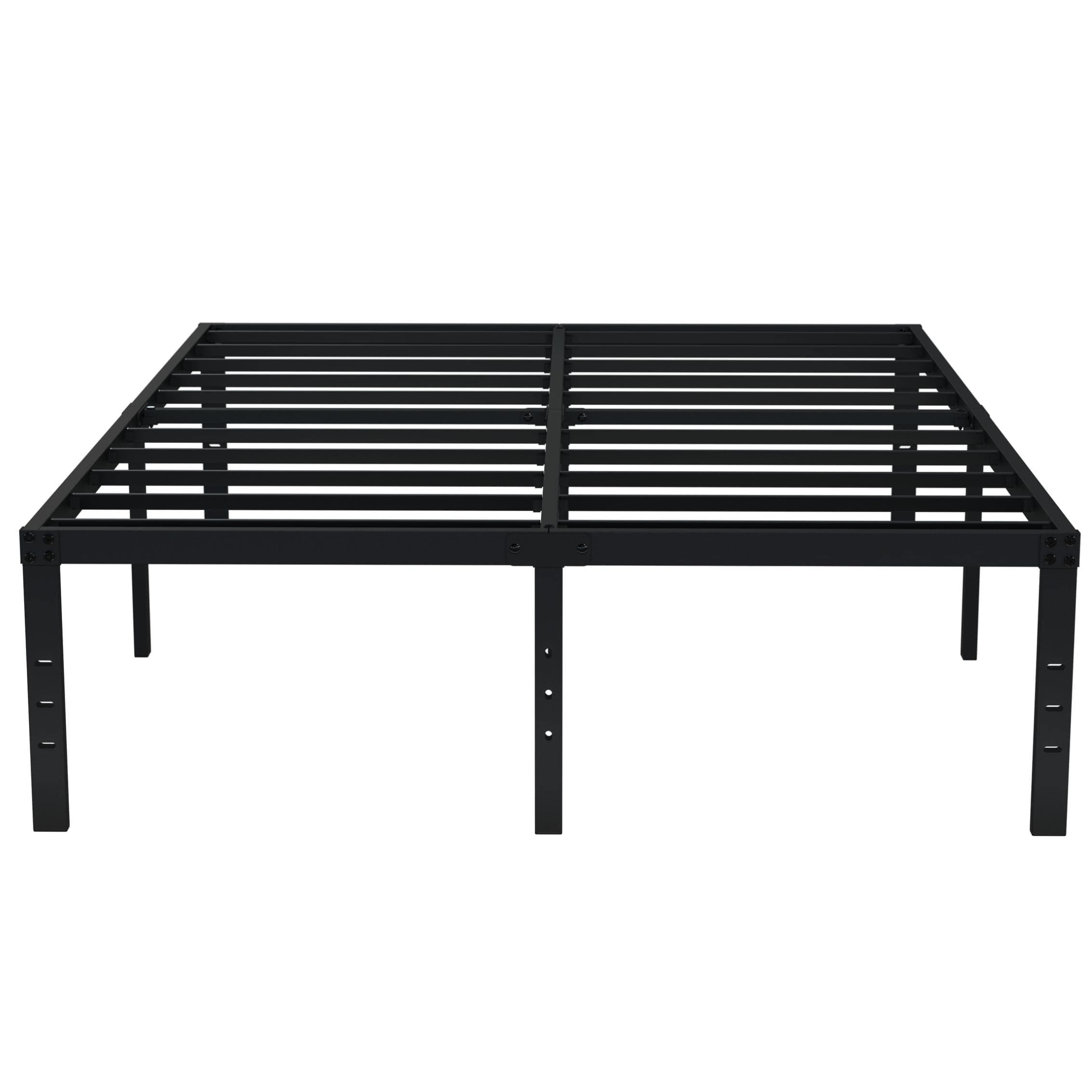 EMODA18 Inch Tall Full Size Bed Frame with Large Storage Space, Easy Assembly Heavy Duty Metal Platform No Box Spring Needed, Noise Free, Black