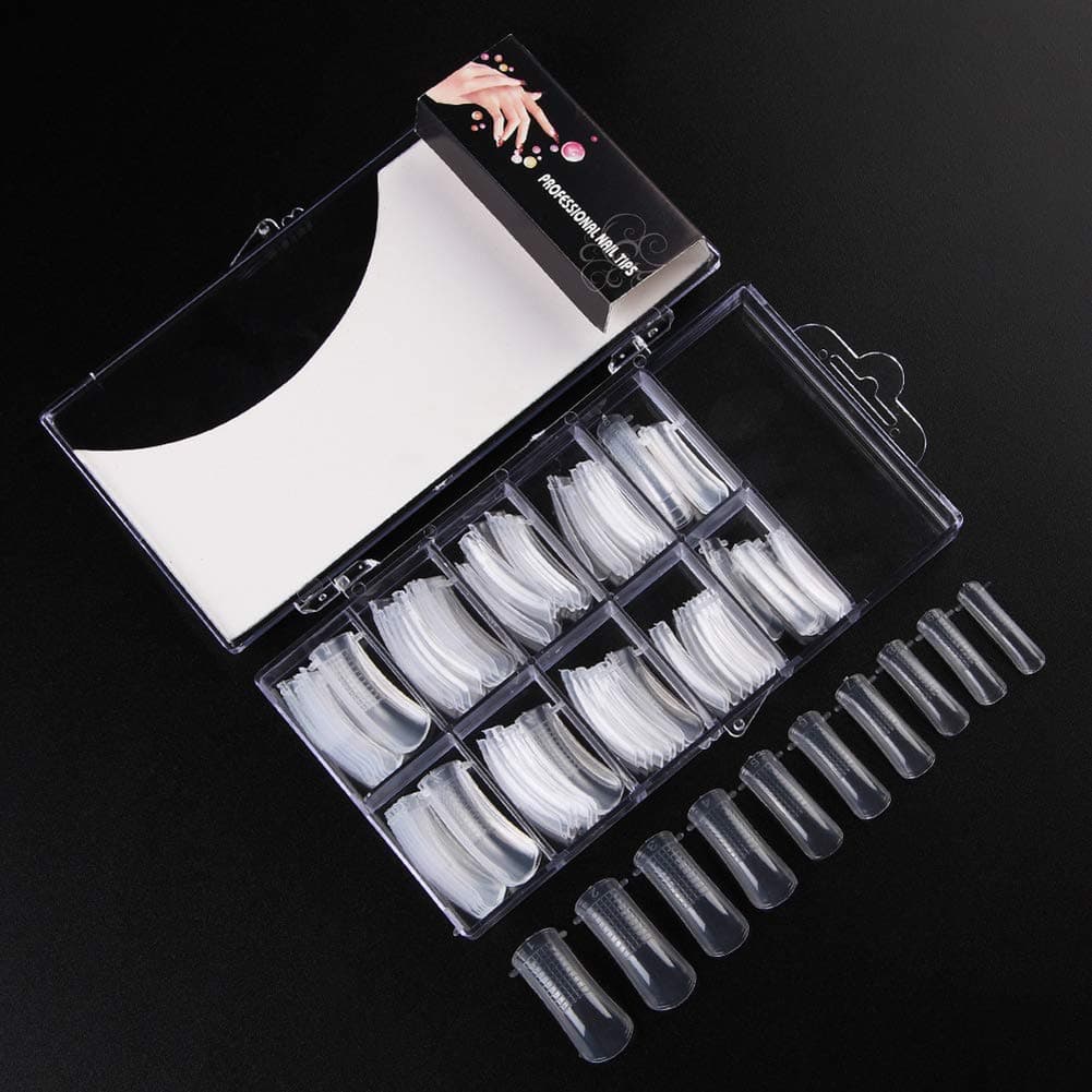 Nail Extension Form Tips Clear 100pcs Poly Gel Acrylic Nails Mold Artificial Dual Forms System UV Gel DIY Polish Manicure Tool 100PCs/Case with Scale