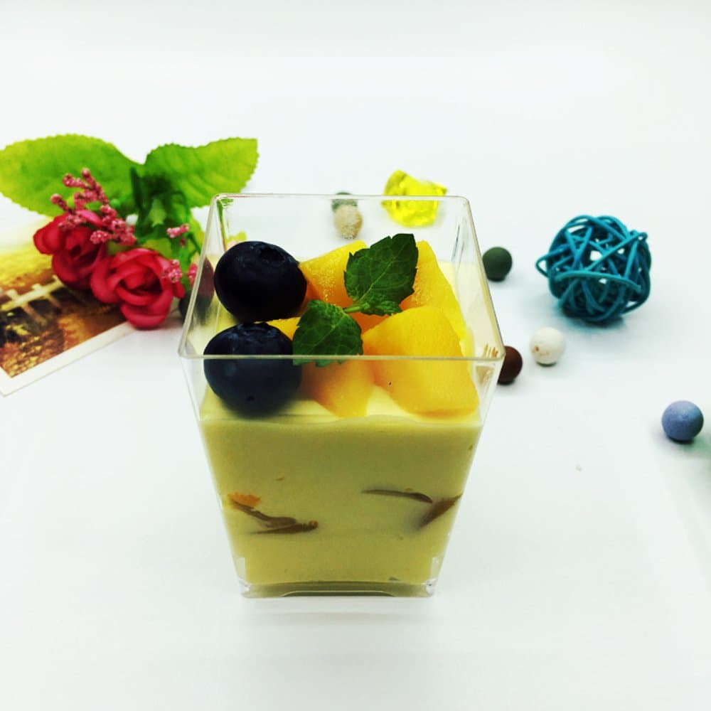 20x 120ml Mini Small Plastic 4oz Dessert Cup, Ice Cream Cup, Disposable Jelly Cup, Pudding Cup