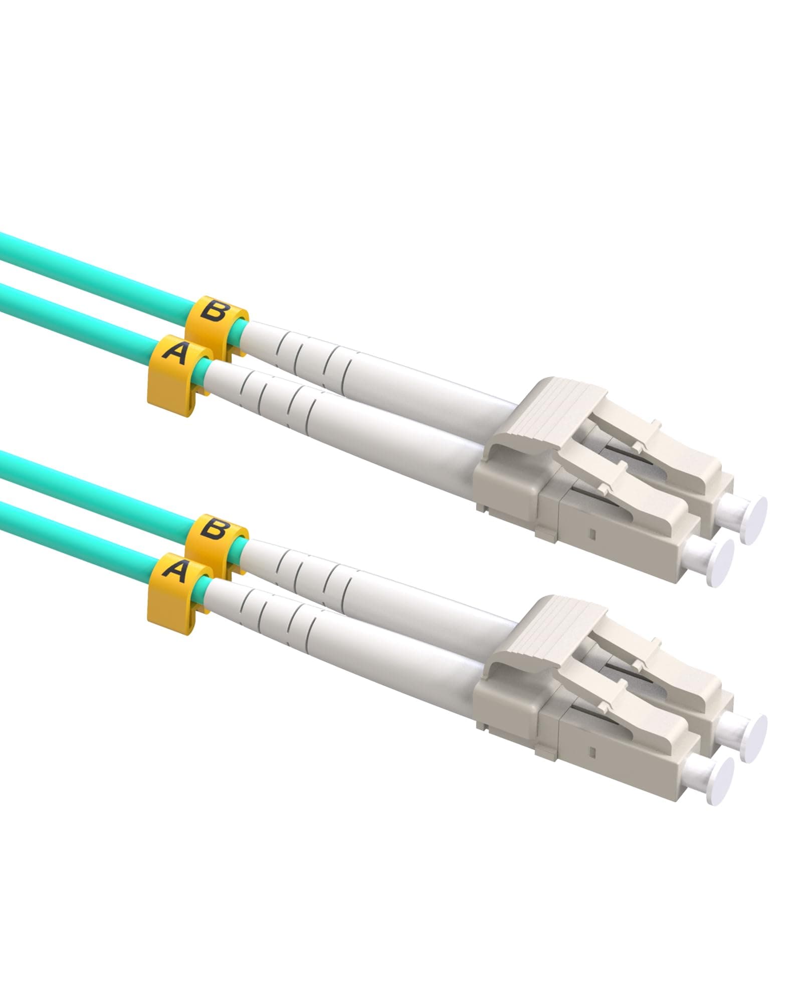 Fiber Patch Cable LC to LC, Multi Mode Duplex OM3 10G Optical Cables Fiber Jumper Patch Cords LSZH 50/125µm -0.5M(1.64FT) 1 Pack
