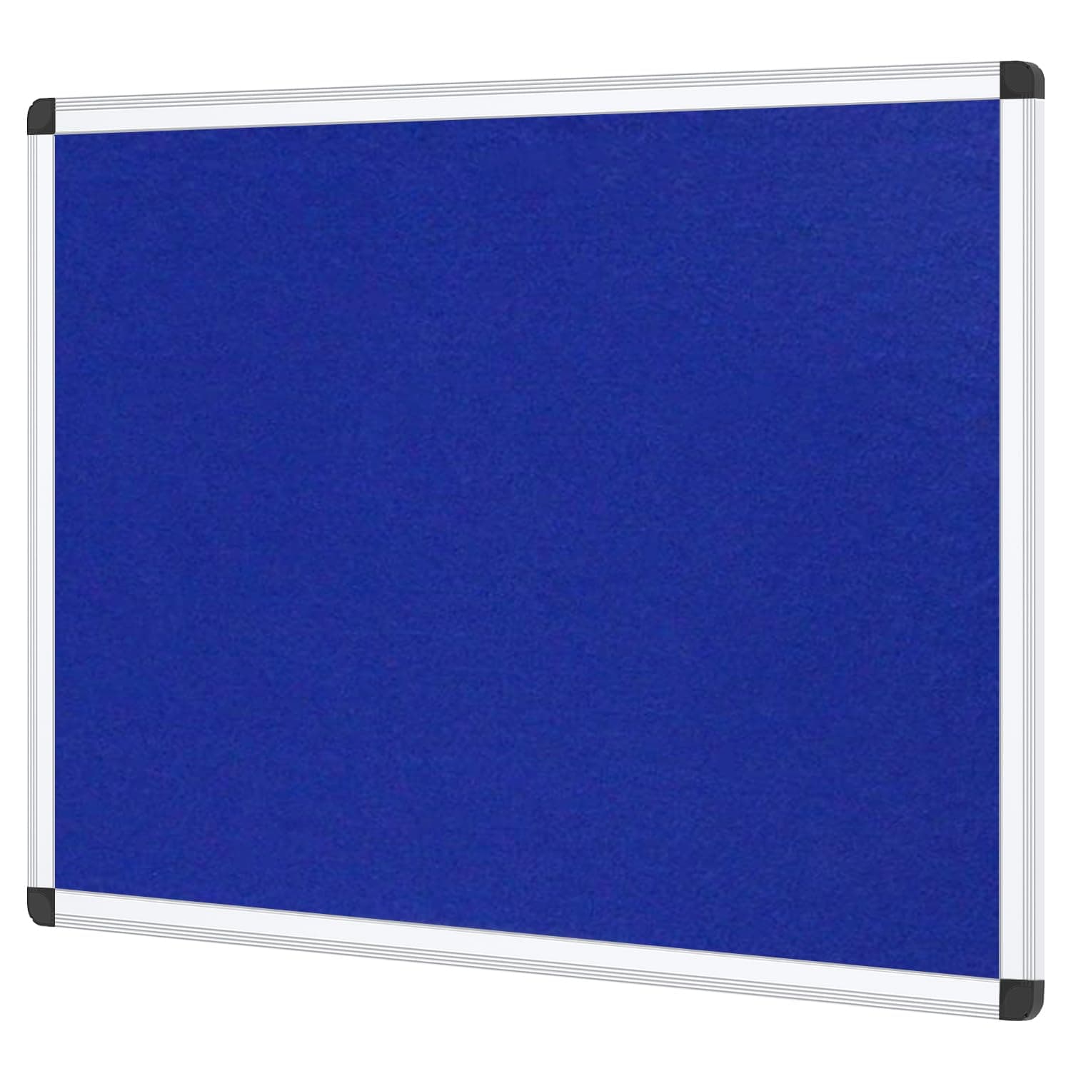 VIZ-PRO Notice Board Felt Blue, Silver Aluminium Frame, 90 X 60 cm