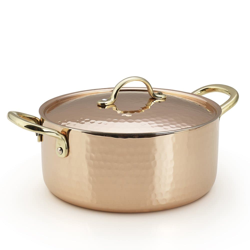 Kuprum Copper Pot 2.5 Quarts Tin Lined Hand-Hammered
