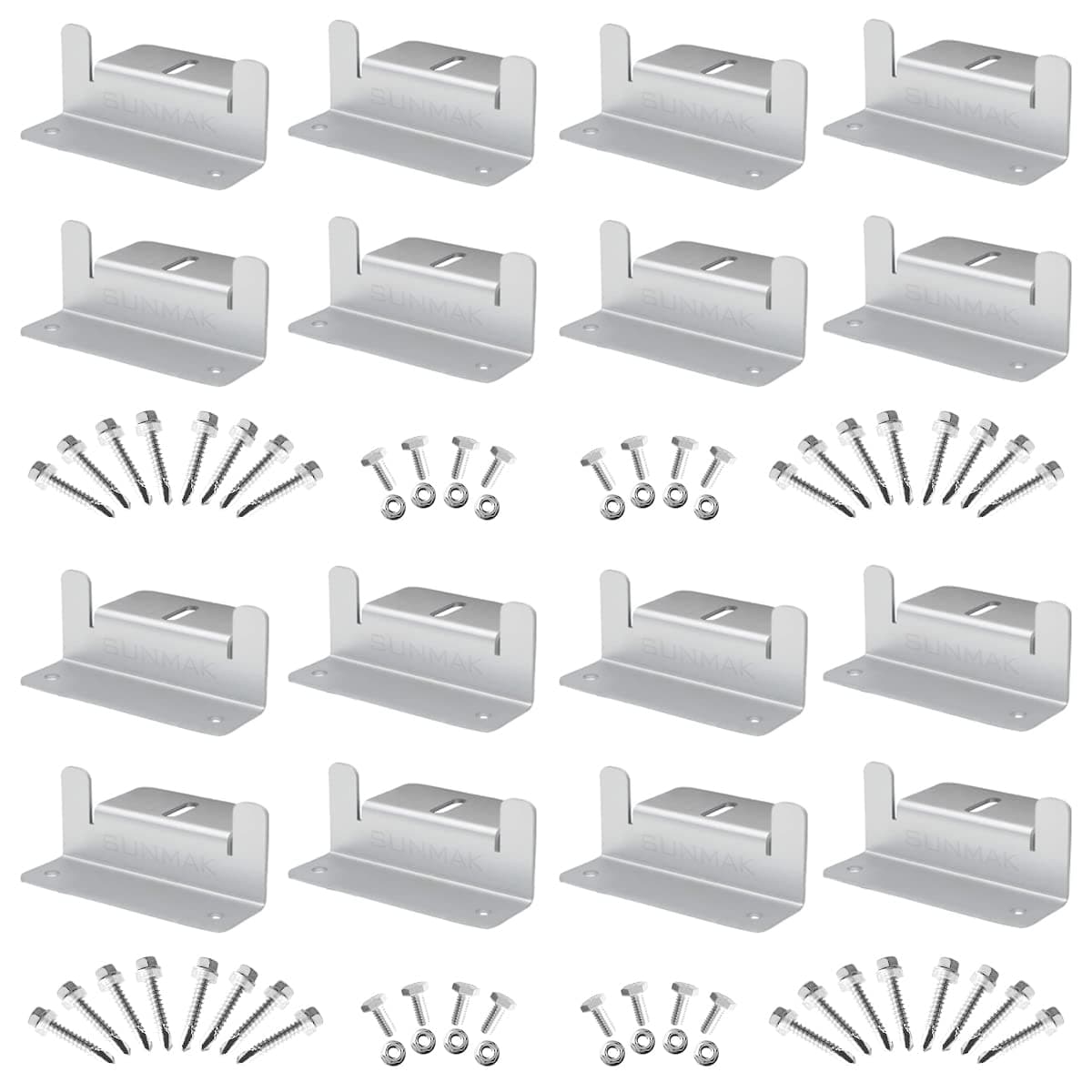 16 Units per Set Solar Panel Mounting Z Brackets, Solar Panel Mounting Brackets Lightweight Aluminum Corrosion-Free for RVs, Trailers, Boats, Yachts, Wall and Other Off Gird Roof