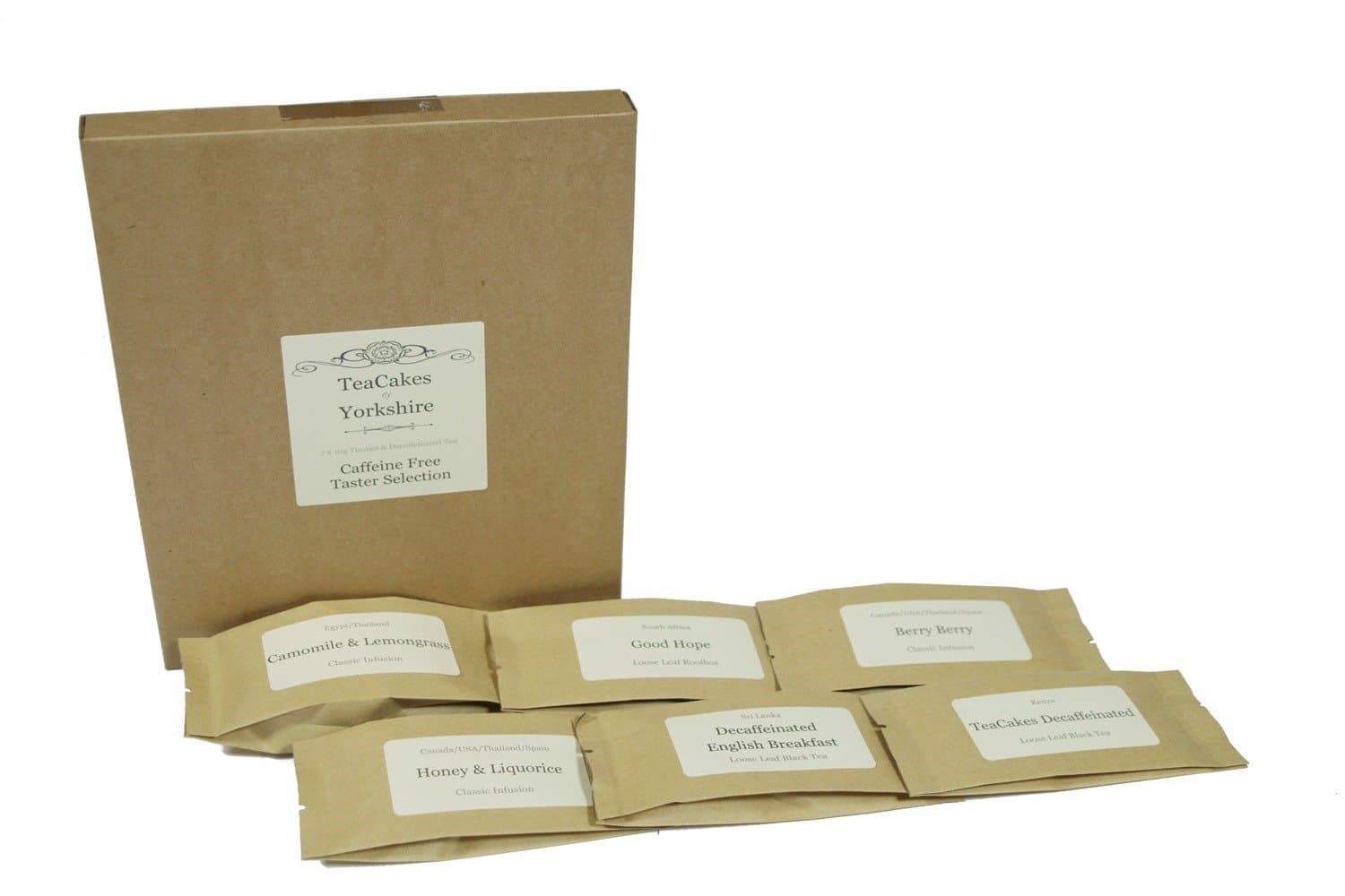 Caffeine Free Tea / Tisanes Sample Taster 7 Pack Loose Leaf Bags of Caffeine Free by TeaCakes of Yorkshire