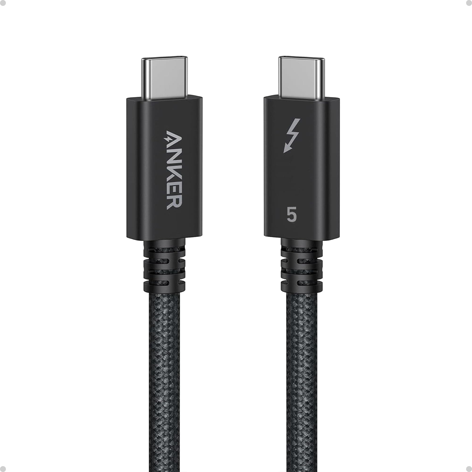 Prime Thunderbolt 5 Cable, 1.7 FT USB C to USB C Cable, 240W Charging, 80Gbps Data Transfer, Supports 8K/4K Displays, for iPhone 16 Series, MacBook Air, and More (Thunderbolt 5-Certified)