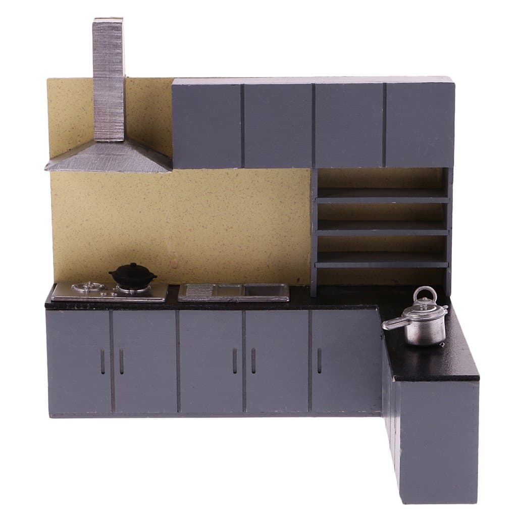 Simulation Kitchen Cabinet Set Model Kit Furniture 1:25