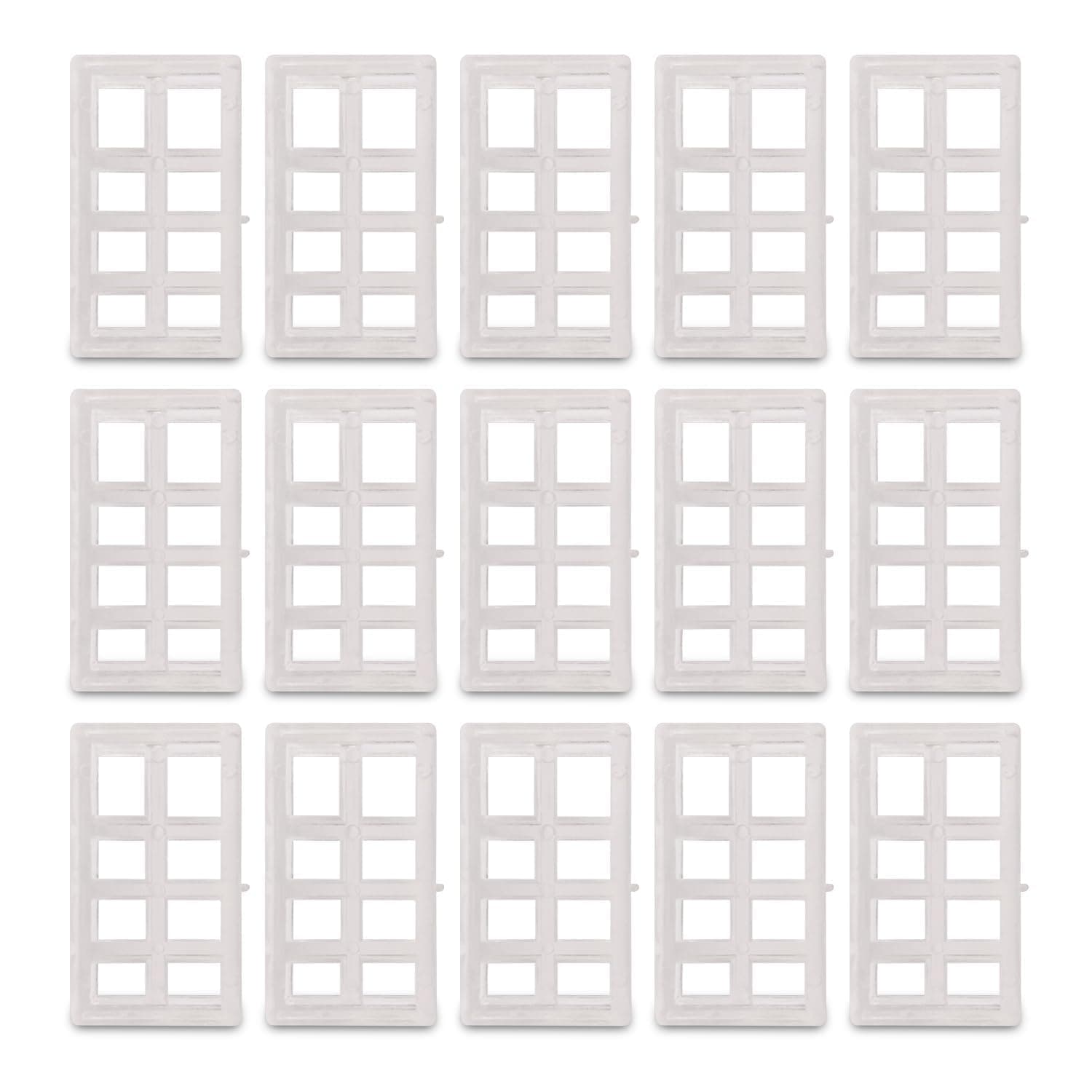 Amazing Drapery Hardware Bracket Spacer Blocks 15ct – Durable Extension Clear Plastic Brackets for Blinds and Shades, Ideal for Home and Office Window Treatments