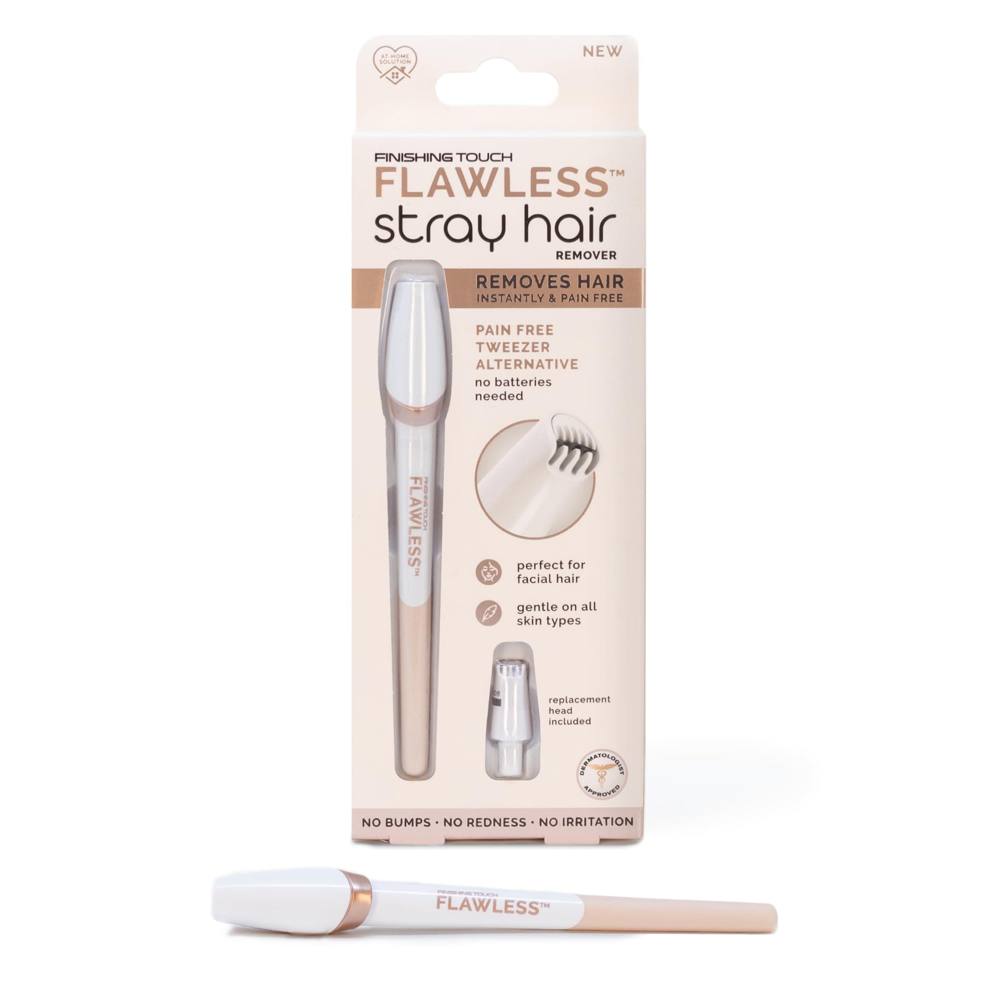 Stray Hair Remover, Precise Micro-Blade Hair Removal Tool, Designed to Painlessly Cut Stray Hairs from Chin and Lips to Fingers and Toes, for All Skin Types