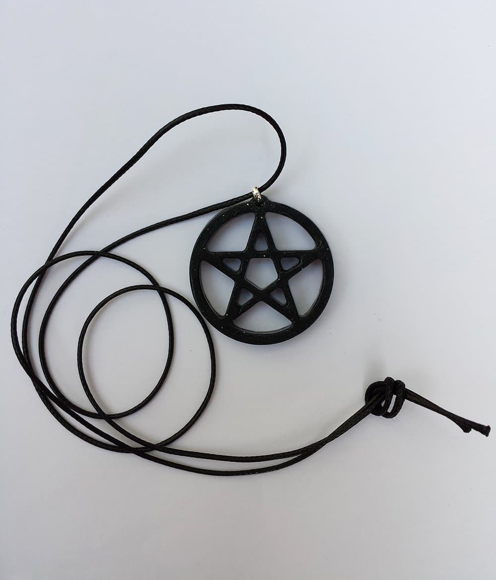 Black cosmos Pentacle shaped Pendant necklace