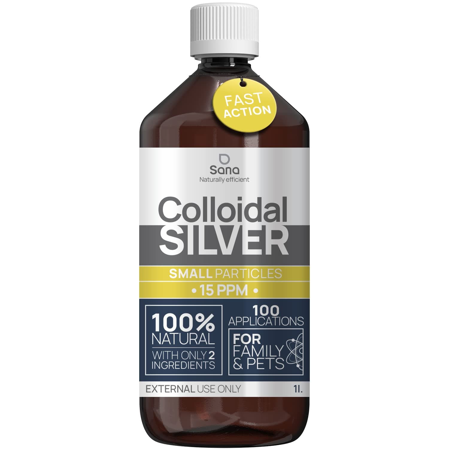 Premium 100% Natural Colloidal Silver 34oz 40 PPM+ Spray to Fill Superior Concentration, Smaller Particles = Better Results Certified by 3 Laboratories We Proudly Manufacture Our Product Catharsis