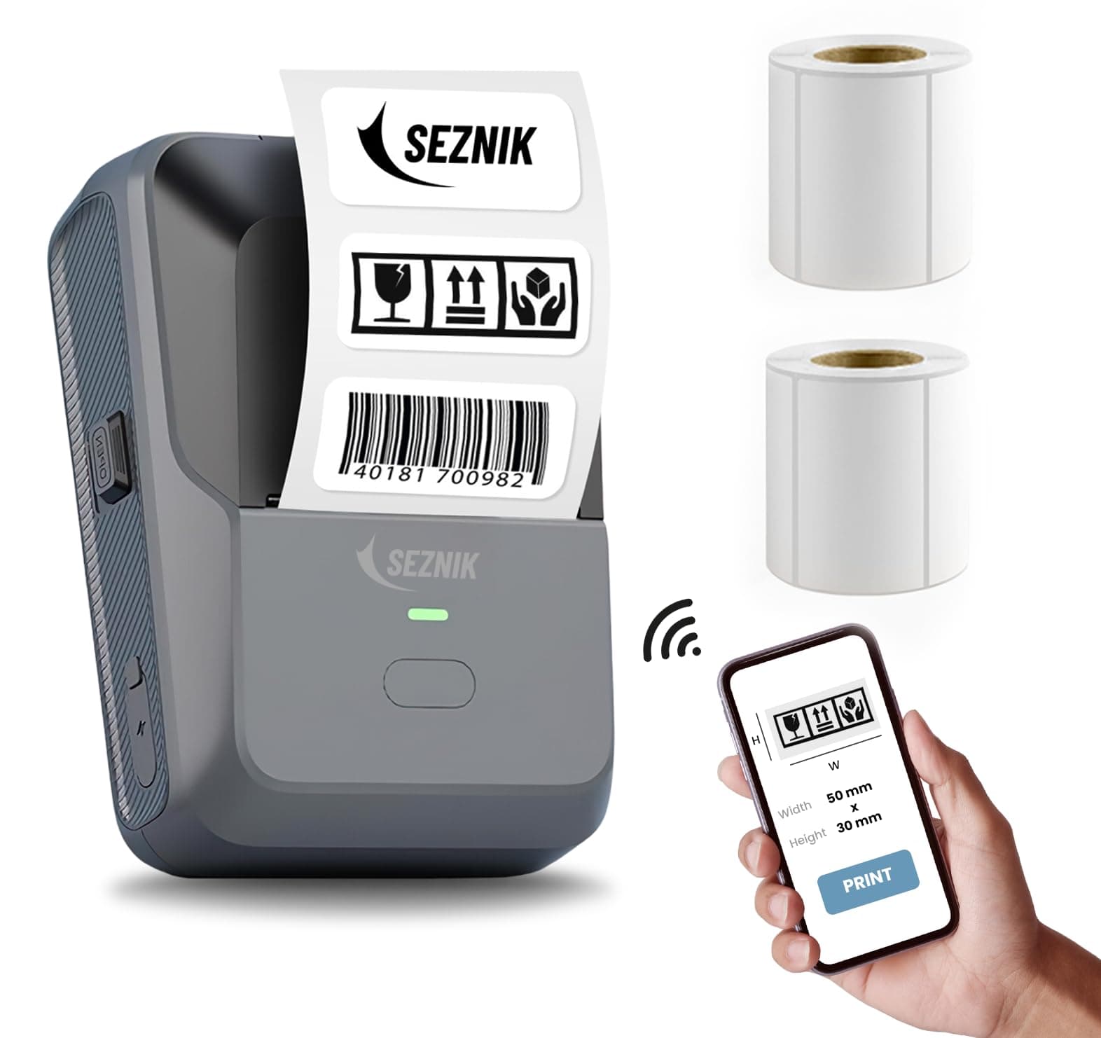 - Josh Bluetooth Thermal Label Printer | Inkless Mini Rechargeable | MRP, Barcode, Excel File Print | Cloud, Mobile, Desktop | Jewellery, Round Labels | 2-inch Print | Free App | 1 Year Warranty