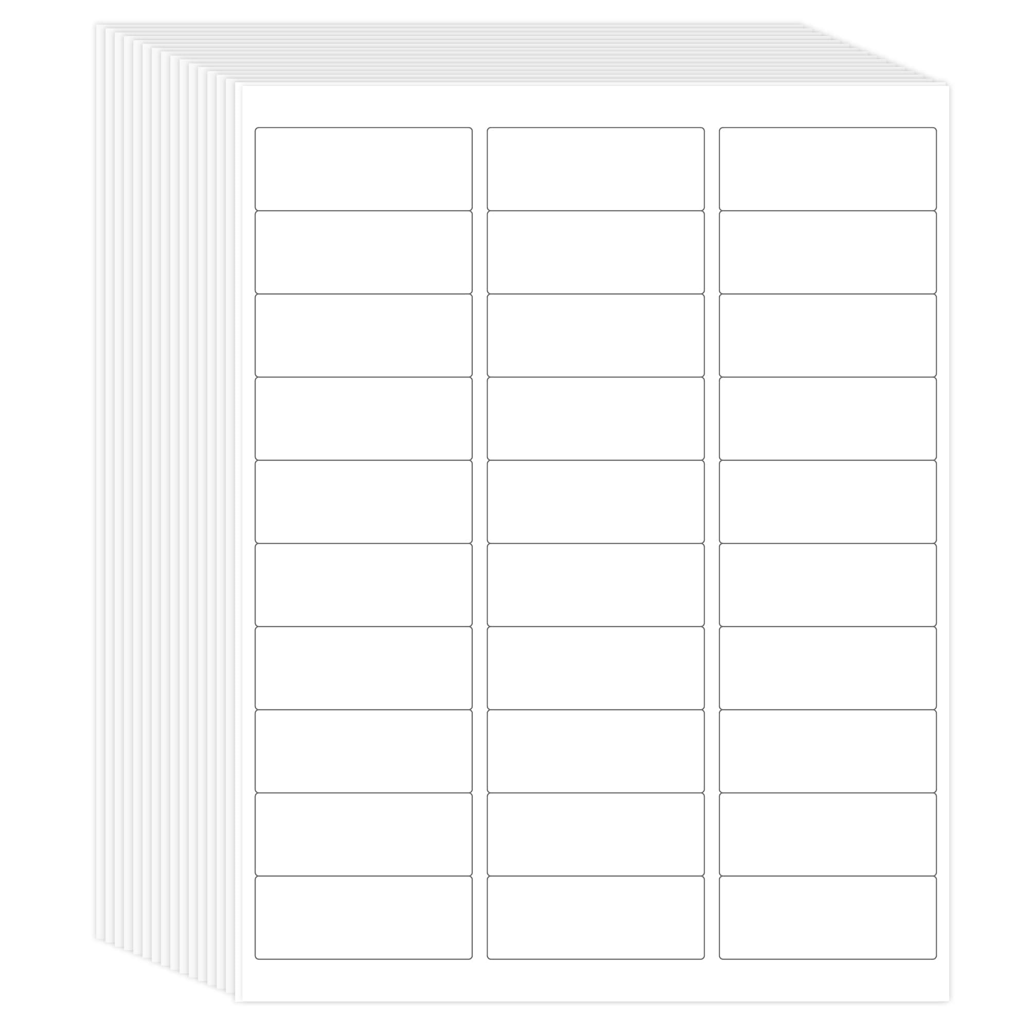L LIKED 100 Sheets Mailing Address Labels Printable White Sticker Paper, Laser/Inkjet Printing - Matte 1" x 2-5/8" 30 per Sheet (3000 Labels, 100 Sheets)