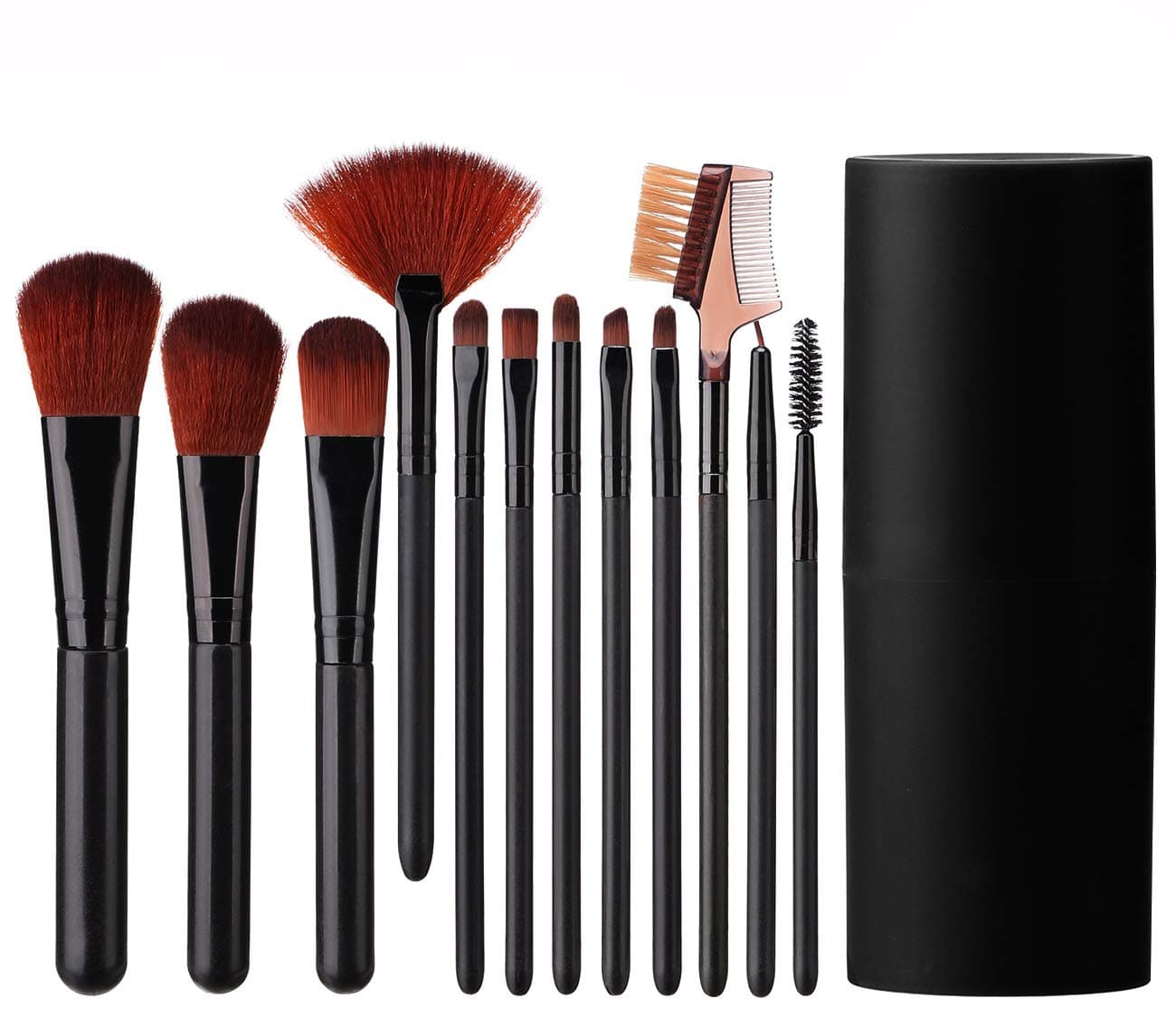 Elisel Makeup Brush Sets 12 Pcs Makeup Brushes Travel makeup brush set Eye shadow brush, foundation brush, blush brush and other cosmetic tools(Black)