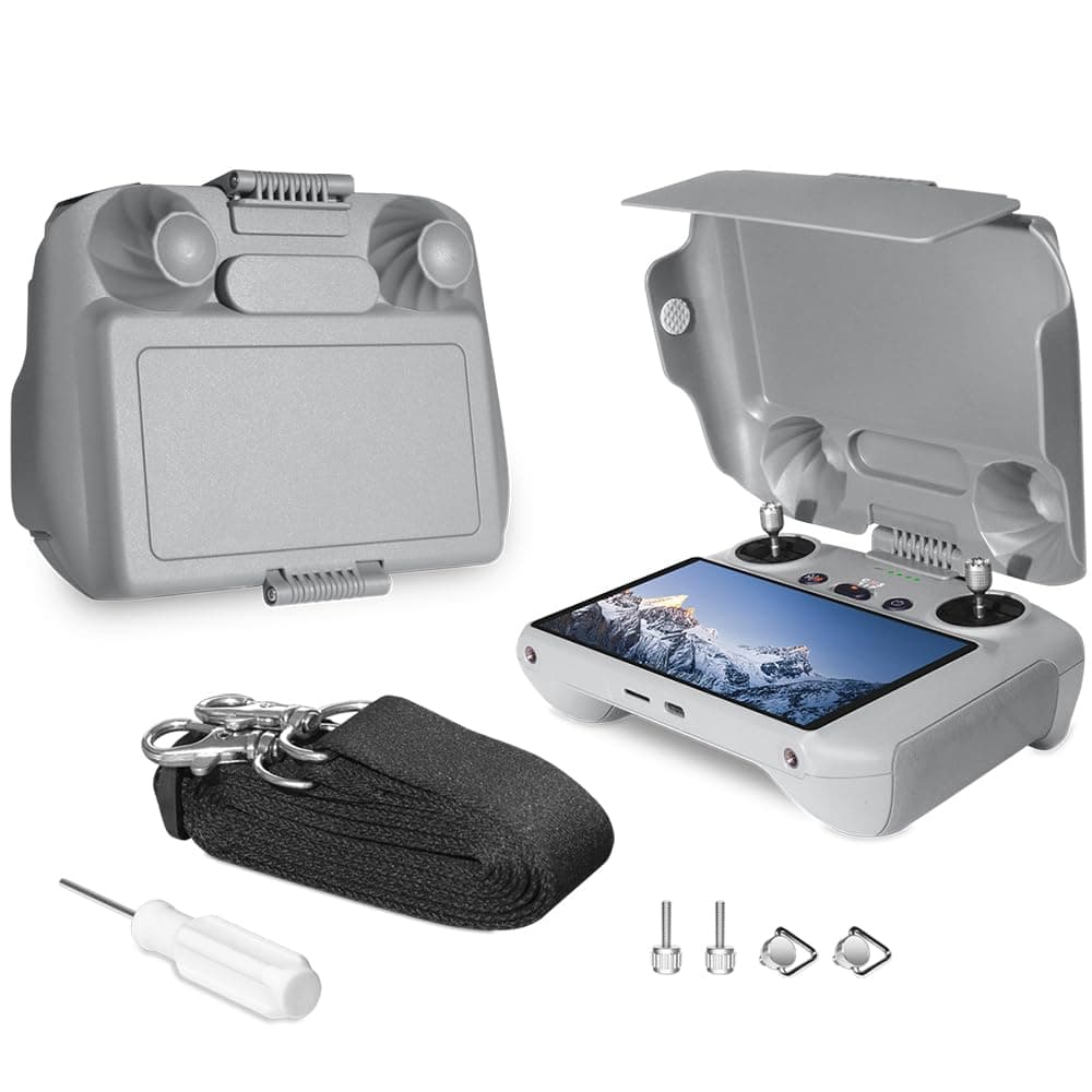 Sun Hood Kit for DJI Mini 3/3 Pro RC Controller Accessories - Anti-Glare Sun Shade Cover and Neck Lanyard