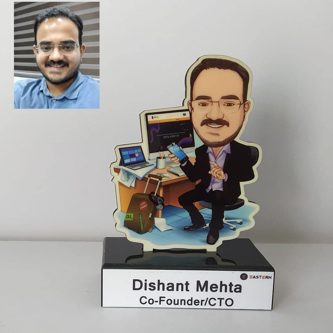 - Personalized Gift for IT Employees - Caricature Standee With personalized caption Coolest gift for IT employees Unique corporate gift (Boss Queen)