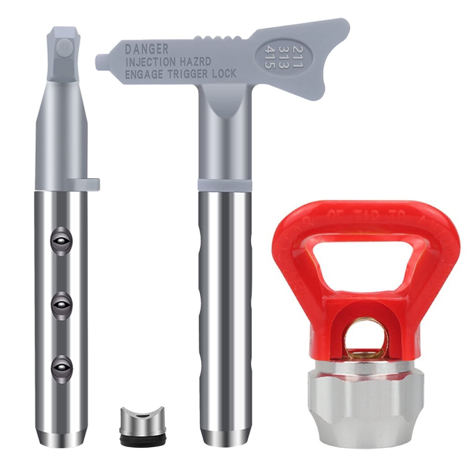 3 in 1 Reversible Spray Tip Nozzles Paint Spray Tips Airless Sprayer Nozzles Airless Sprayer Spraying Machine Parts for Homes Buildings Decks or Fences 211, 313, 415