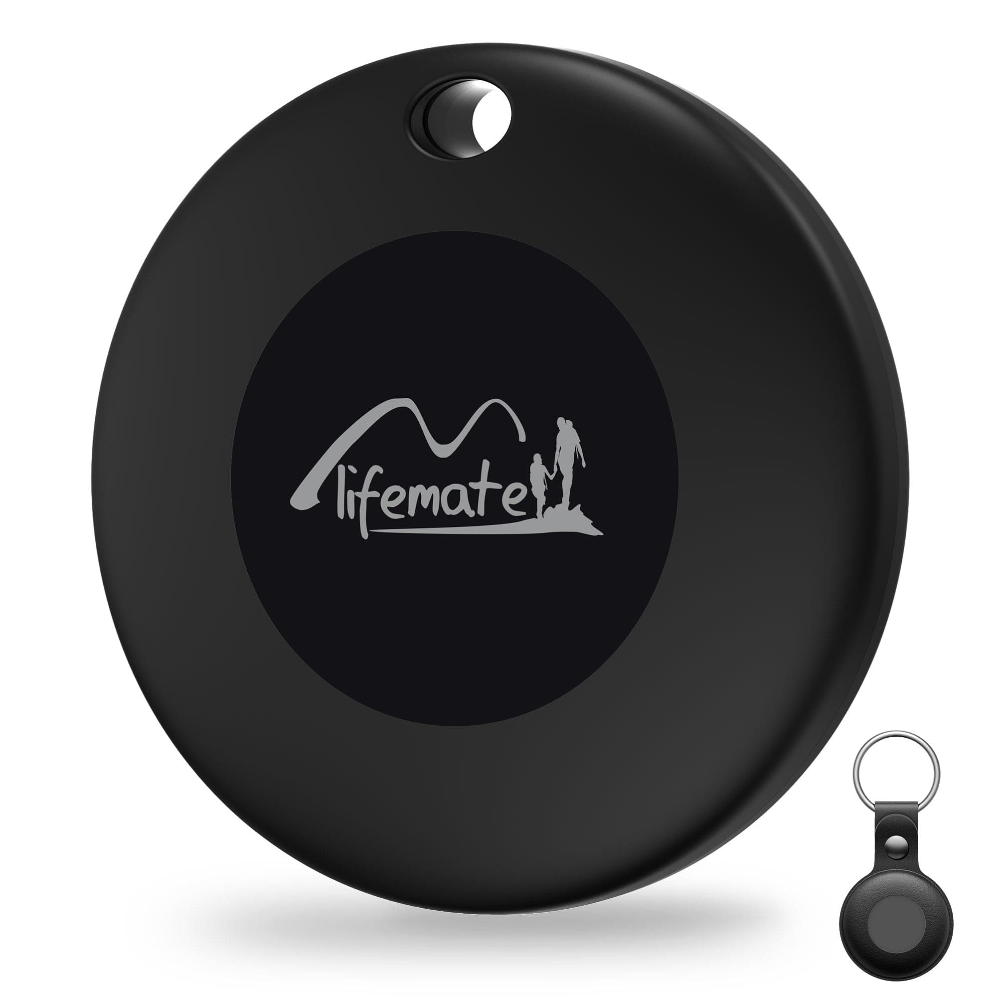 Bluetooth Tracking Tag with Leather Keychain, MFi Certified Key Finder Locator, Luggage Tracker, Works with Find My App iOS Only, Item Finder for Car Keys, Bags, Backpacks, 1-Pack