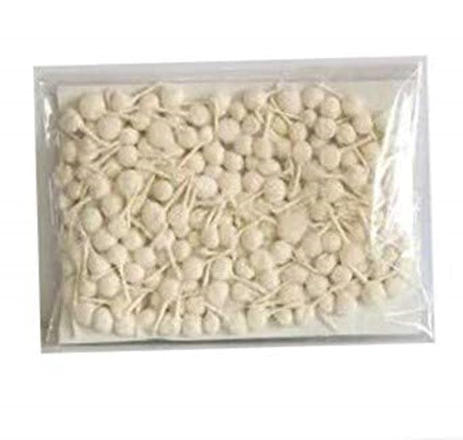 Raw Cotton Wicks Hand Made Round Shape Diya Bati Ghee Wick Phool Batti for Puja Long Diya Jyot Rui Batti Deepam Vattulu Pooja Articles - Cotton Pack of 250 Pieces