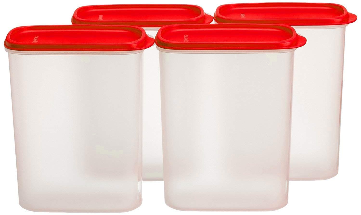 New Smart Saver Plastic Container Set, 2.3 Litres, Set of 4, Transparent