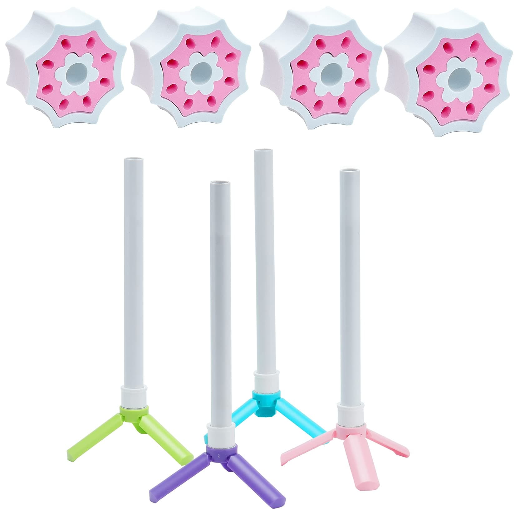 Cup Drying Stander Holder for Cup Turner Machine Kit, Drying Stander Holder with Pipe, DIY Glitter Epoxy Tumblers Cup Turner Kit (4 Color R&Foam)