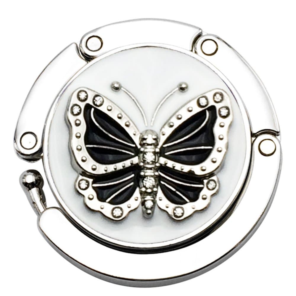 SPHTOEO Black Butterfly Foldable Handbag Hanger Folding Table Hanger