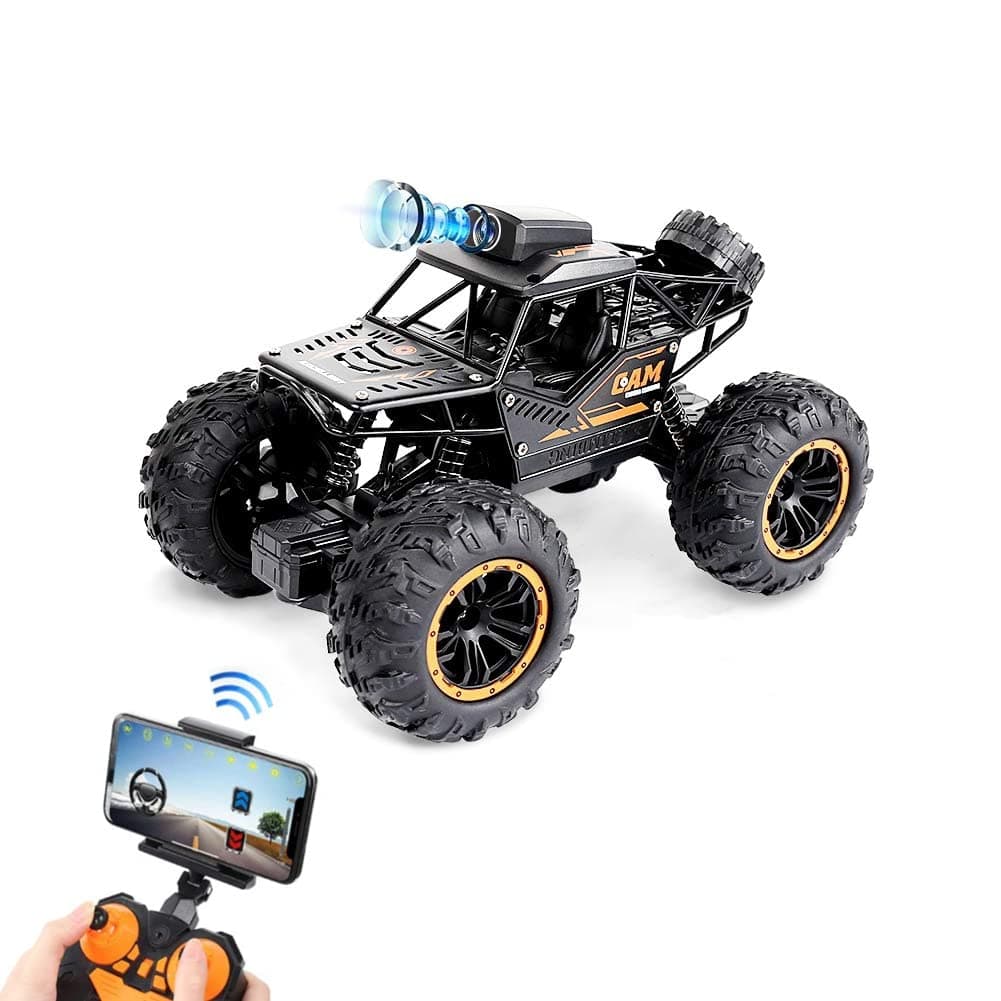 RC Car, 1:18 Remote Control Car with Camera, High Speed Alloy Off Road Truck Fast Racing Vehicle Electric Hobby Toy Car Gift for Boys Kids Teens Adults