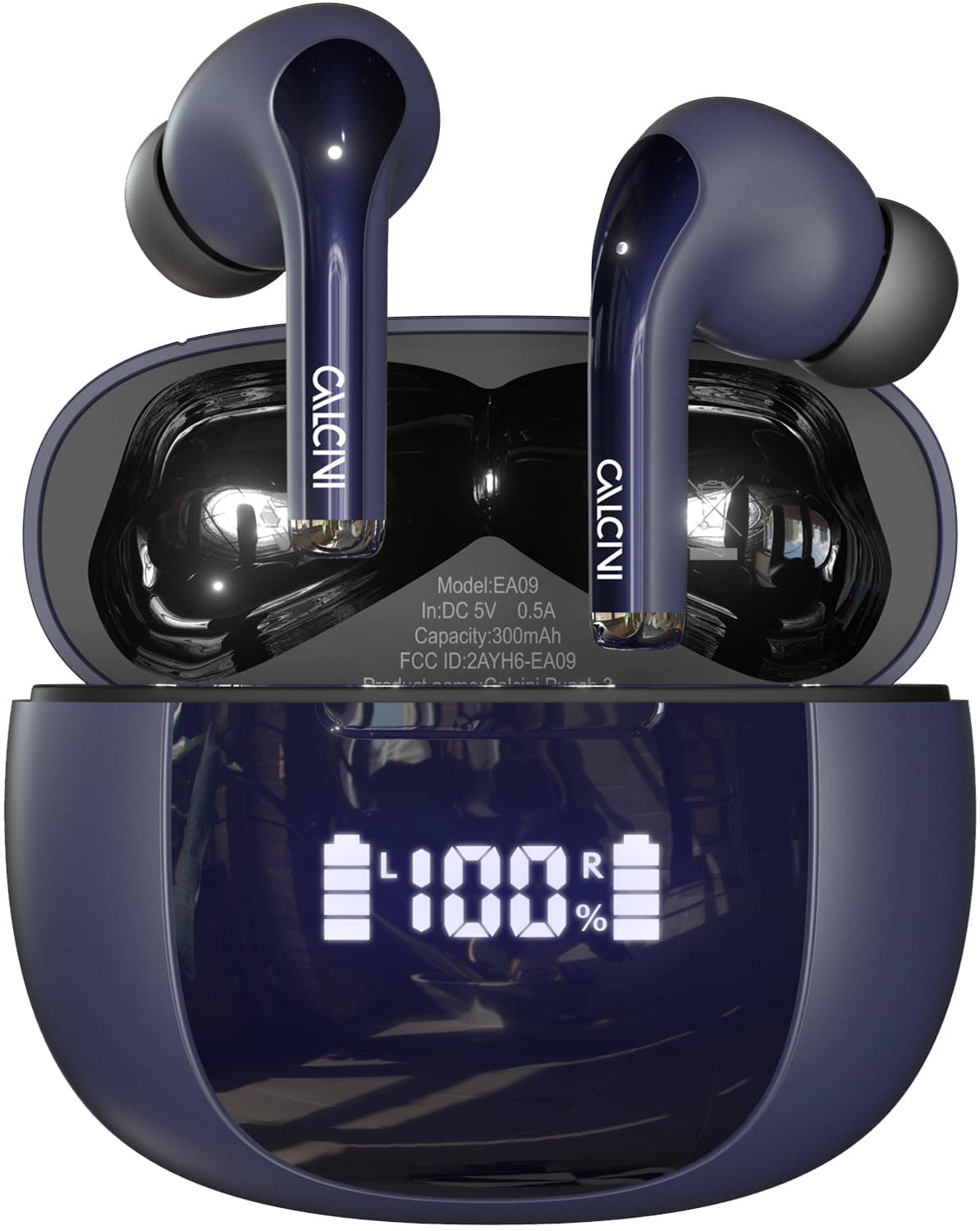 Wireless Earbuds, Bluetooth Headphones 5.3 with LED Power Display Charging Case,True Wireless Earphones Deep Bass Stereo Sound TWS Microphone, IP67Waterproof for Sleep Sport Workout Gam(Dark Blue)