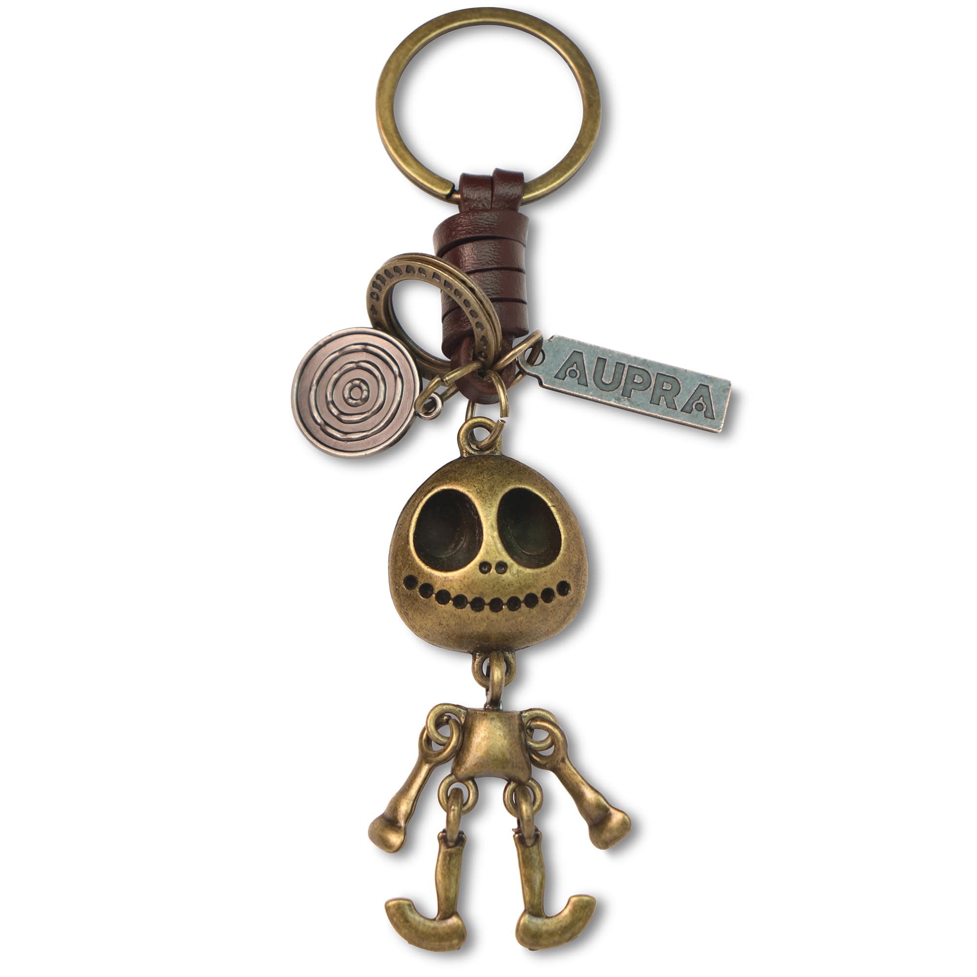 Personalised Skeleton Keyring Gift | Custom Engraved Skull Key Ring | Gothic Key Ring for Women & Men | Halloween Charm