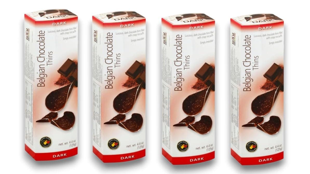 Belgian Chocolate Thins, Dark, 4.4 Ounce