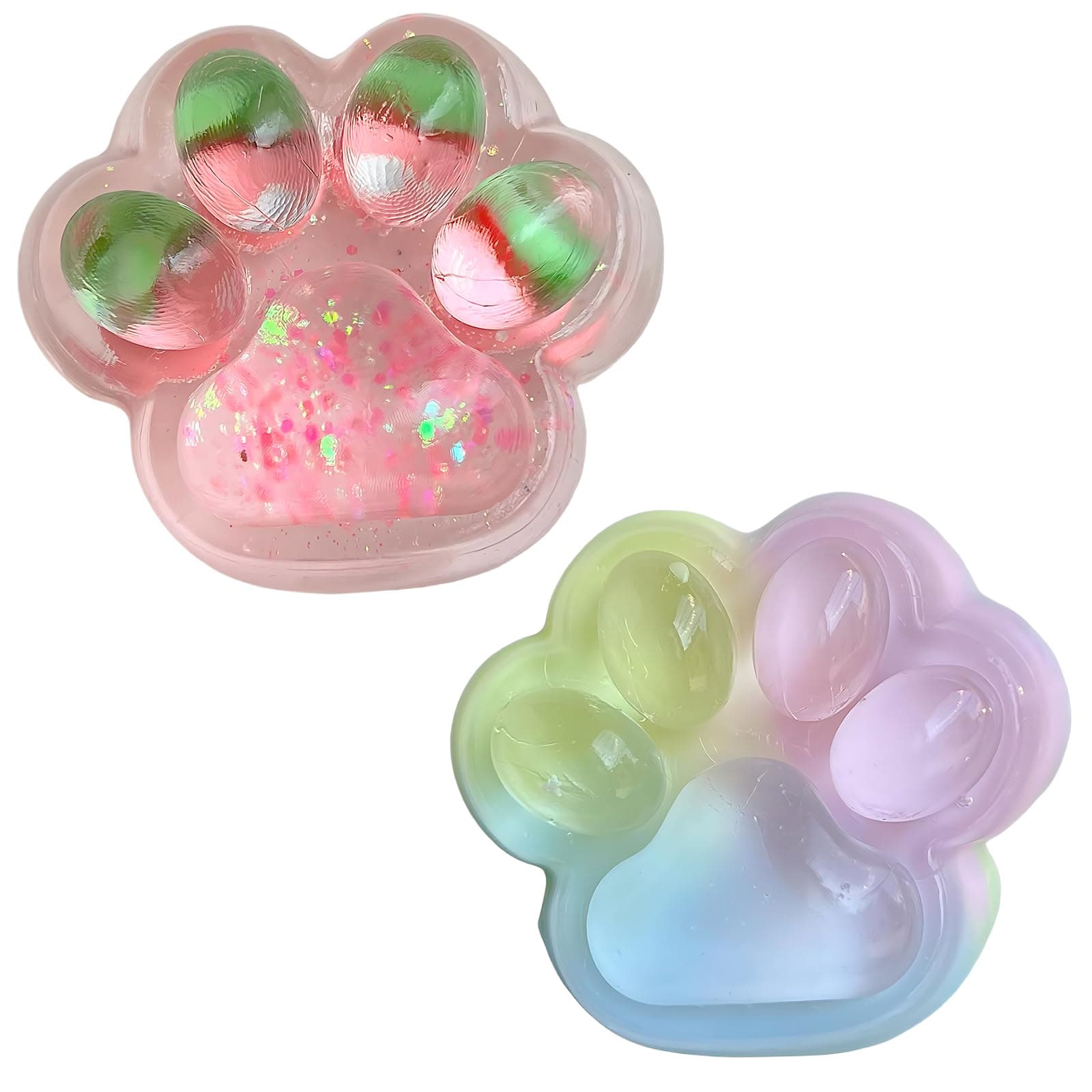 Taba Squishy Cat Paw,Soft and Stress-Relief Squishy Cat Toy,Fun Cat Squishy for Relaxation (Three-Colour&Strawberry)