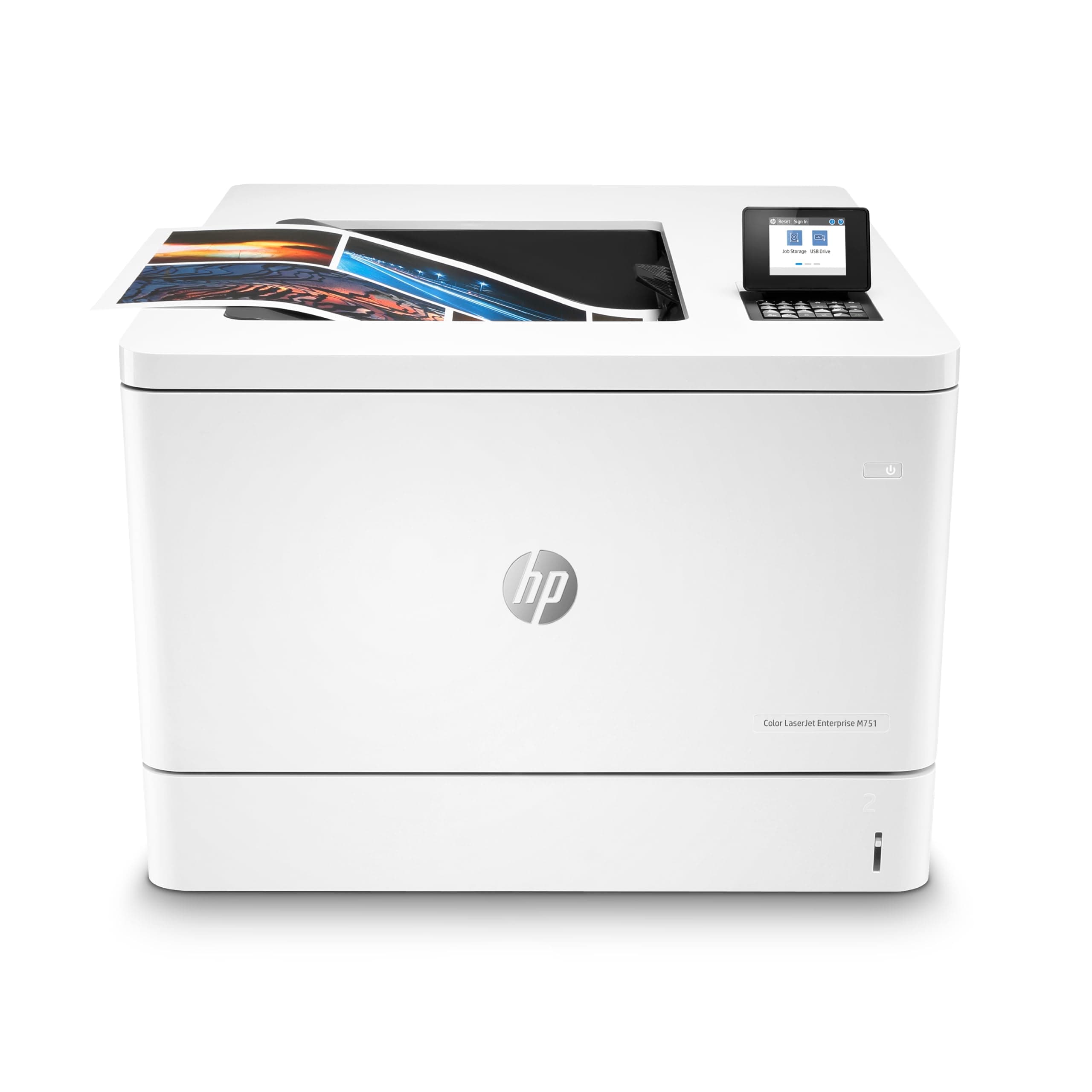 Color LaserJet Enterprise M751dn Printer with One-Year, Next-Business Day, Onsite Warranty (T3U44A), White