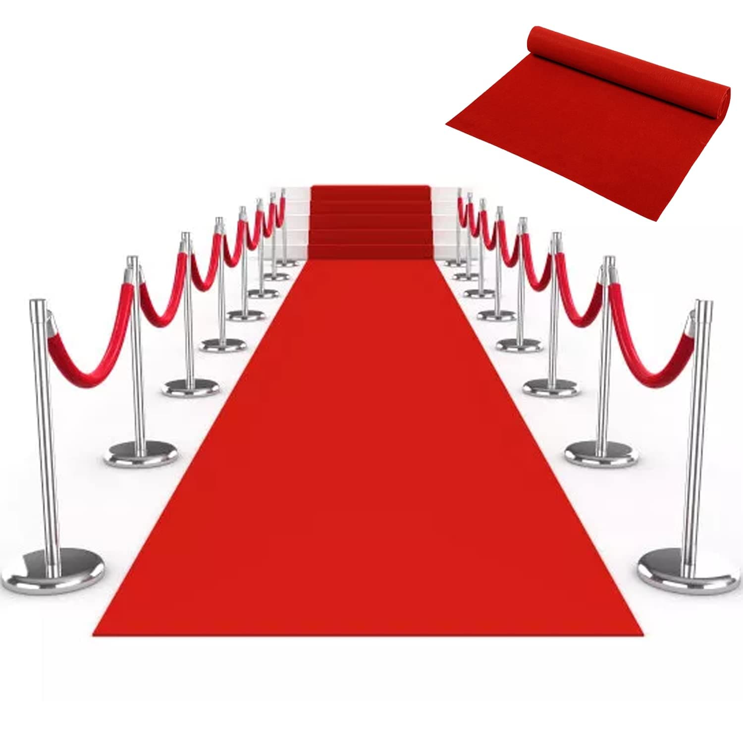 mosegorRed Carpet Runner 5.5 mm Thickness Red Aisle Runner Carpet Non-slip Event Carpet Aisle for Christmas Wedding Party Hallway Event Awards Evening Decoration 10 x 1 m