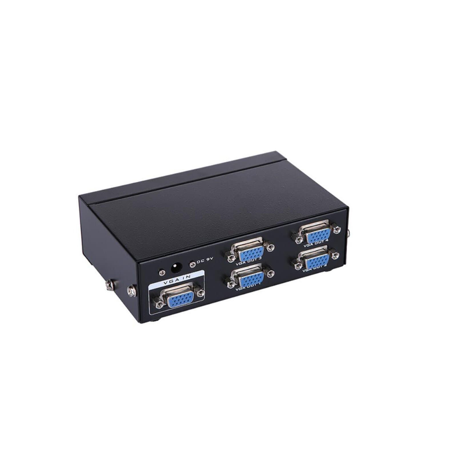 Eazy2hD 4 Port VGA SVGA Video Splitter Box (1 PC Input to 4 Monitors Output) Sharing Switch Selector Hub for Computer DVD TV Projector(UK Plug) VS003