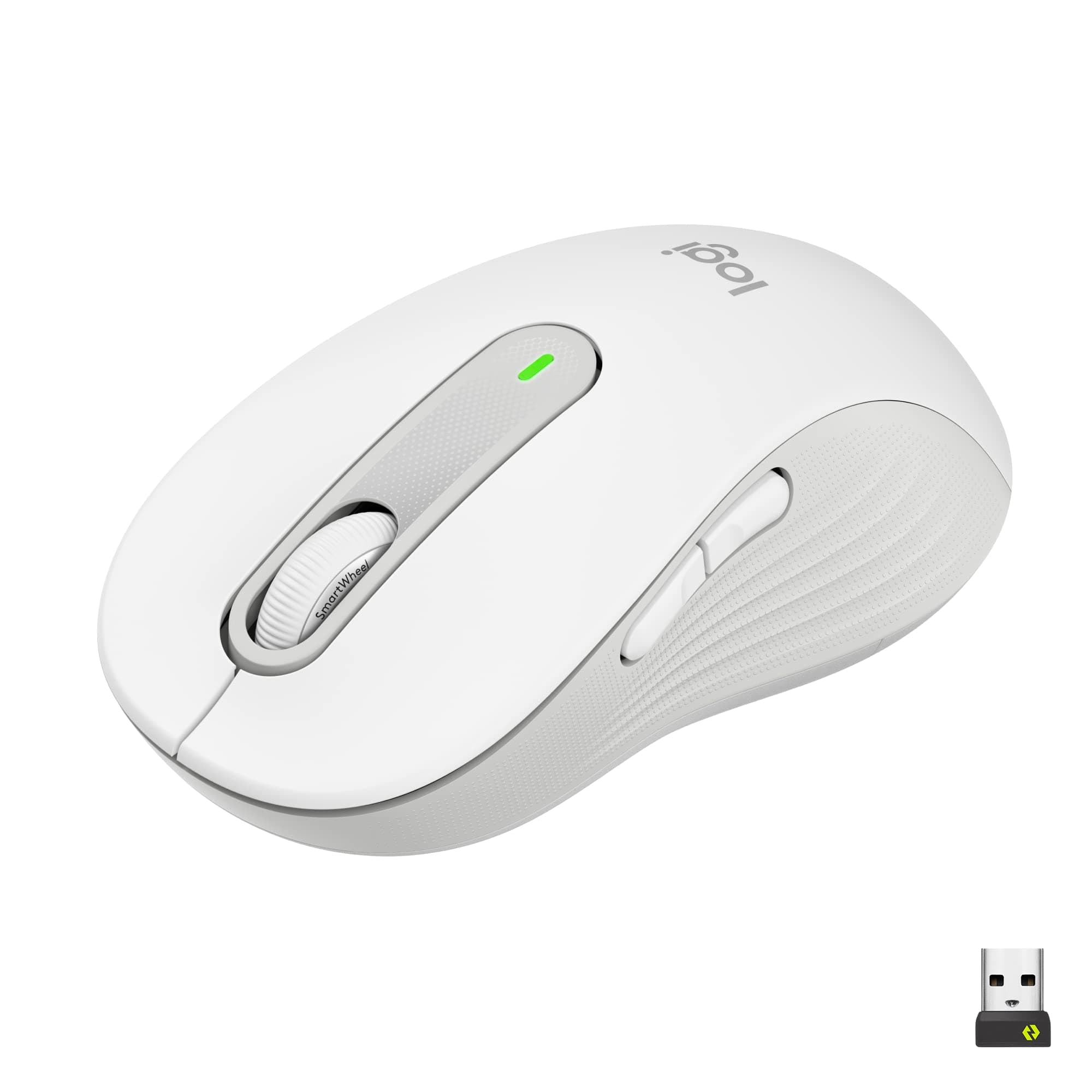 Signature M650 L Full Size Wireless Mouse - for Large Sized Hands, 2-Year Battery, Silent Clicks, Customizable Side Buttons, Bluetooth, for PC/Mac/Multi-Device/Chromebook - Off White