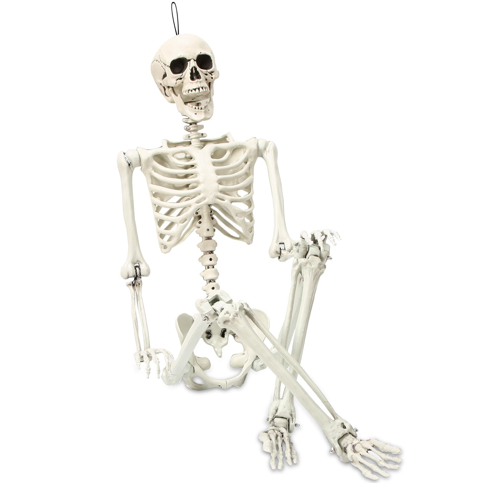 5.4 ft Posable Halloween Skeleton Decorations,Human Bones for Halloween Party with Movable Joints,for Haunted Houses, Front Lawn, Graveyard Props