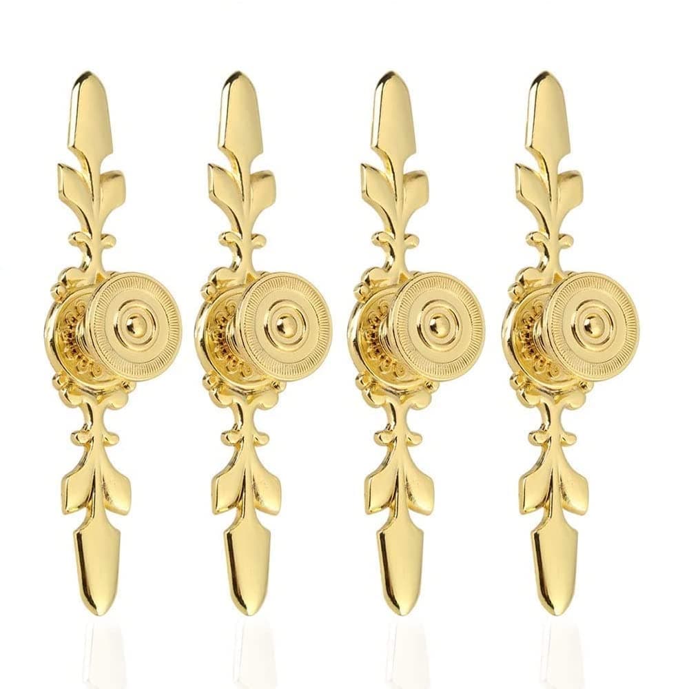 AYF4 Packs Vintage Style Pull Handle Door Knob Back Plate for Home Furniture Drawer Cabinet Dresser Closet Wardrobe Cupboard with Screw(Golden))