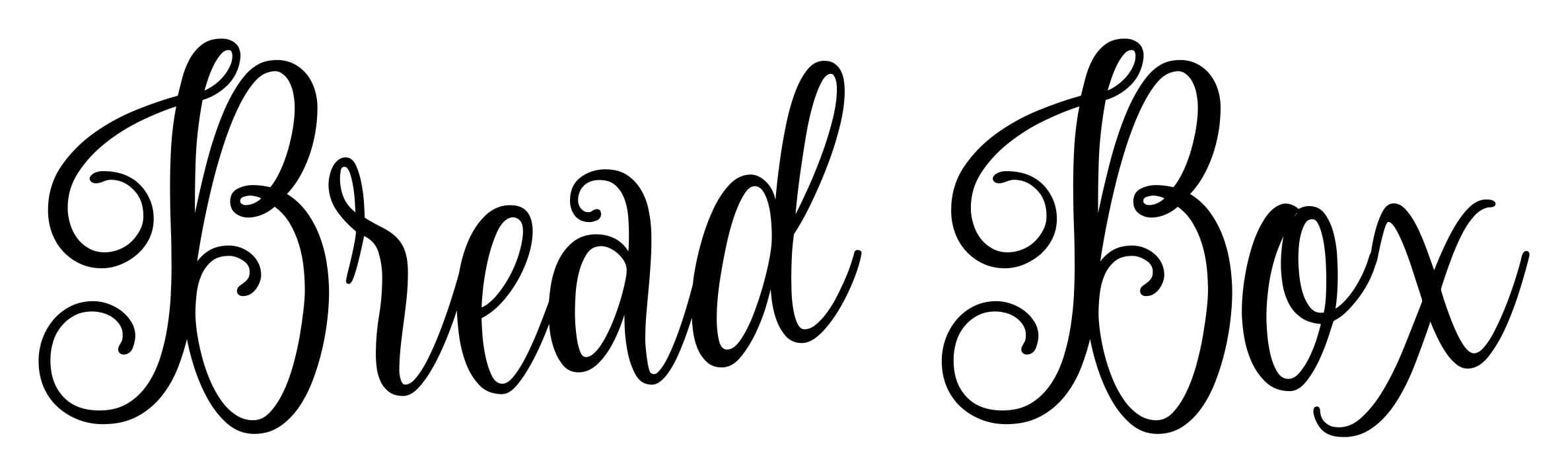 Bread Box 7.5" x 2" V2 Vinyl Decal Sticker - Kitchen Breadbox Bread Bin - 20 Color Options - Black