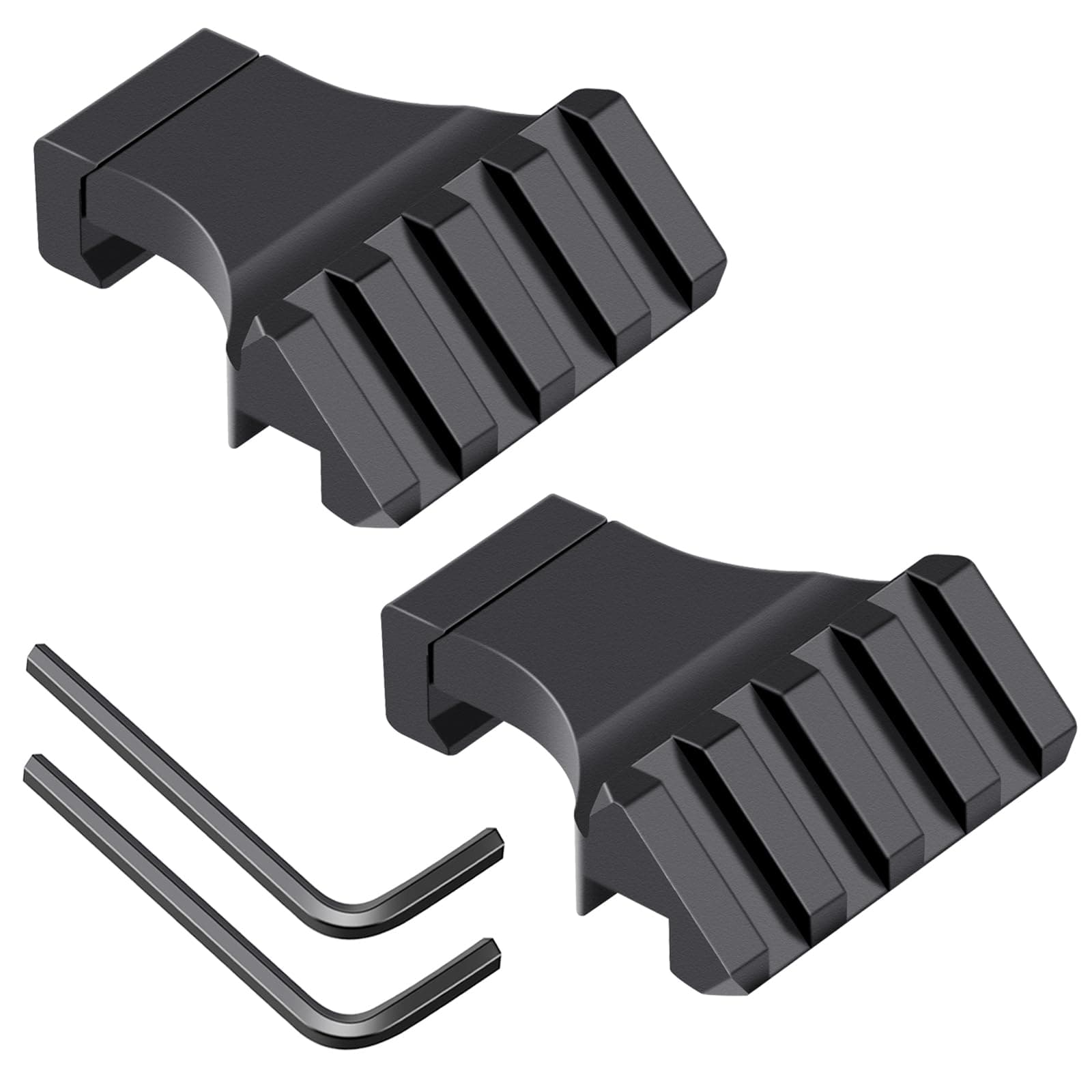 LONSEL 45° Picatinny Offset Rail Mount, 3 4 5 Slots 45 Degree Offset Picatinny Rail Mounts Aluminum Low Profile Adapter for Flashlight Laser Sight Optics