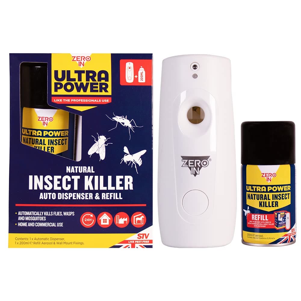 Zero In STV Natural Insect Killer Auto Dispenser Kit - 200ml Aerosol