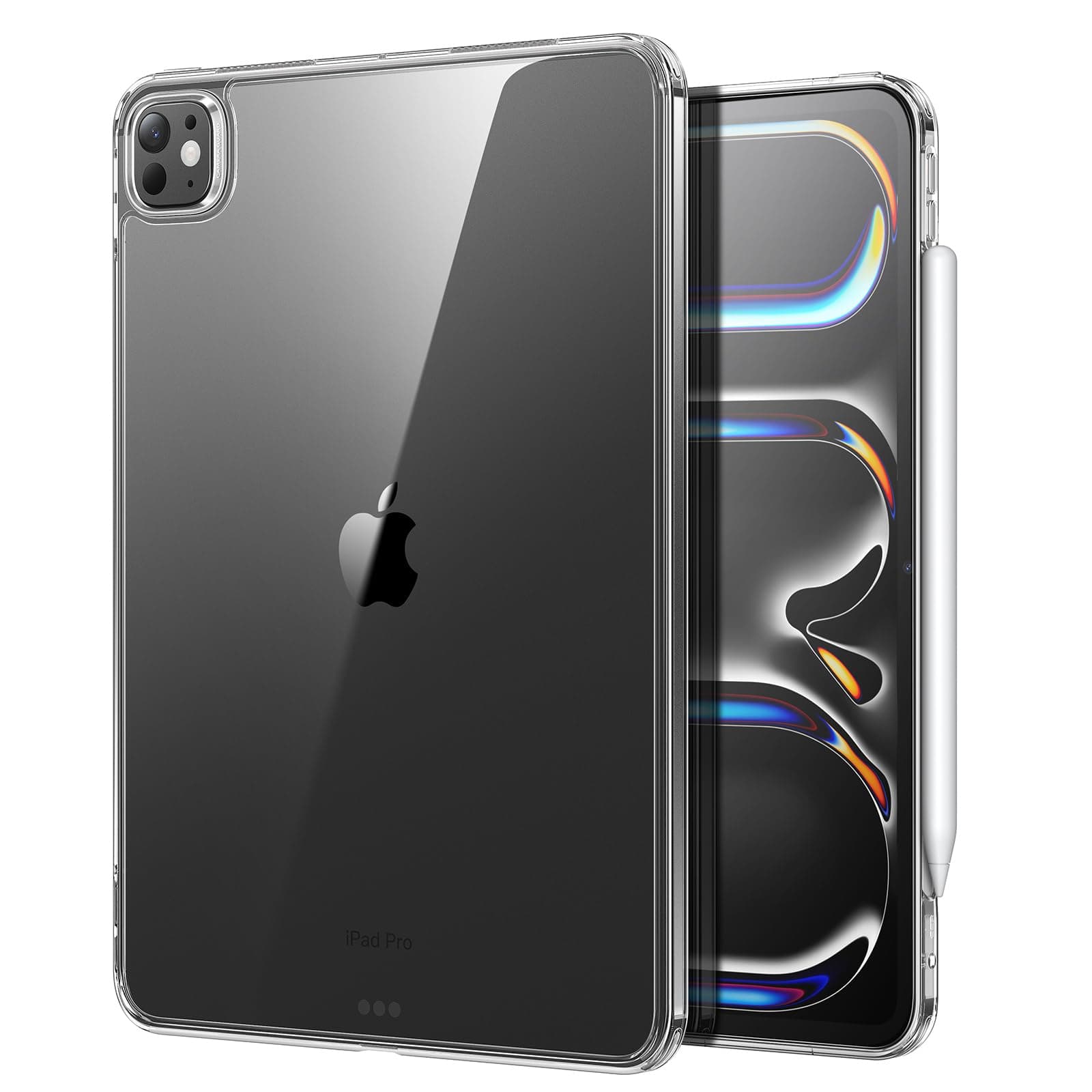 ESR iPad Pro 13 Inch Case (M5/M4, 2025/2024) Slim Lightweight Shockproof Drop Protection Yellowing Hybrid Case Hard Back and Soft Frame Compatible with Pencil Pro/USB-C Classic Series, Clear