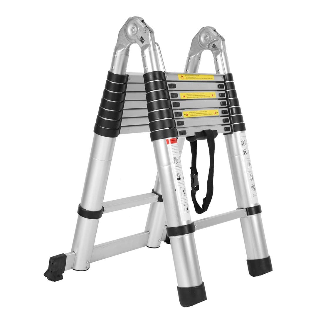 Queiting Multi-Purpose Aluminium Telescopic Ladder Extendable Portable Folding Ladder A Frame 5M