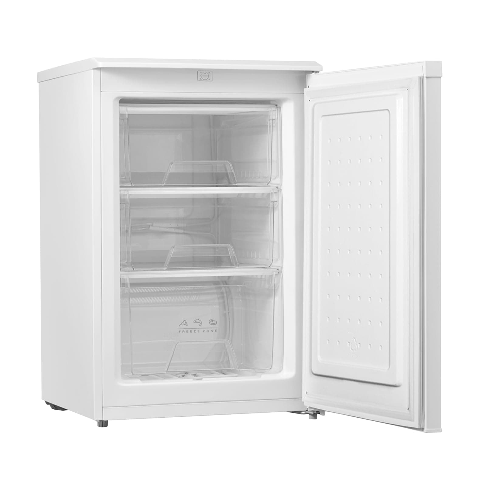 RCU83WH2(E) Freestanding Under Counter Freezer 88 Litre Capacity, 55cm wide, Reversible Door, 3 Drawers, 4 Star Freezer Rating, Adjustable Thermostat, White